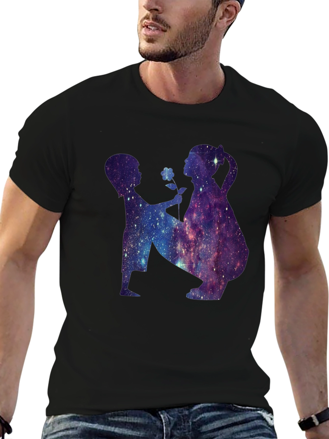 Cosmic Silhouette Black T-Shirt