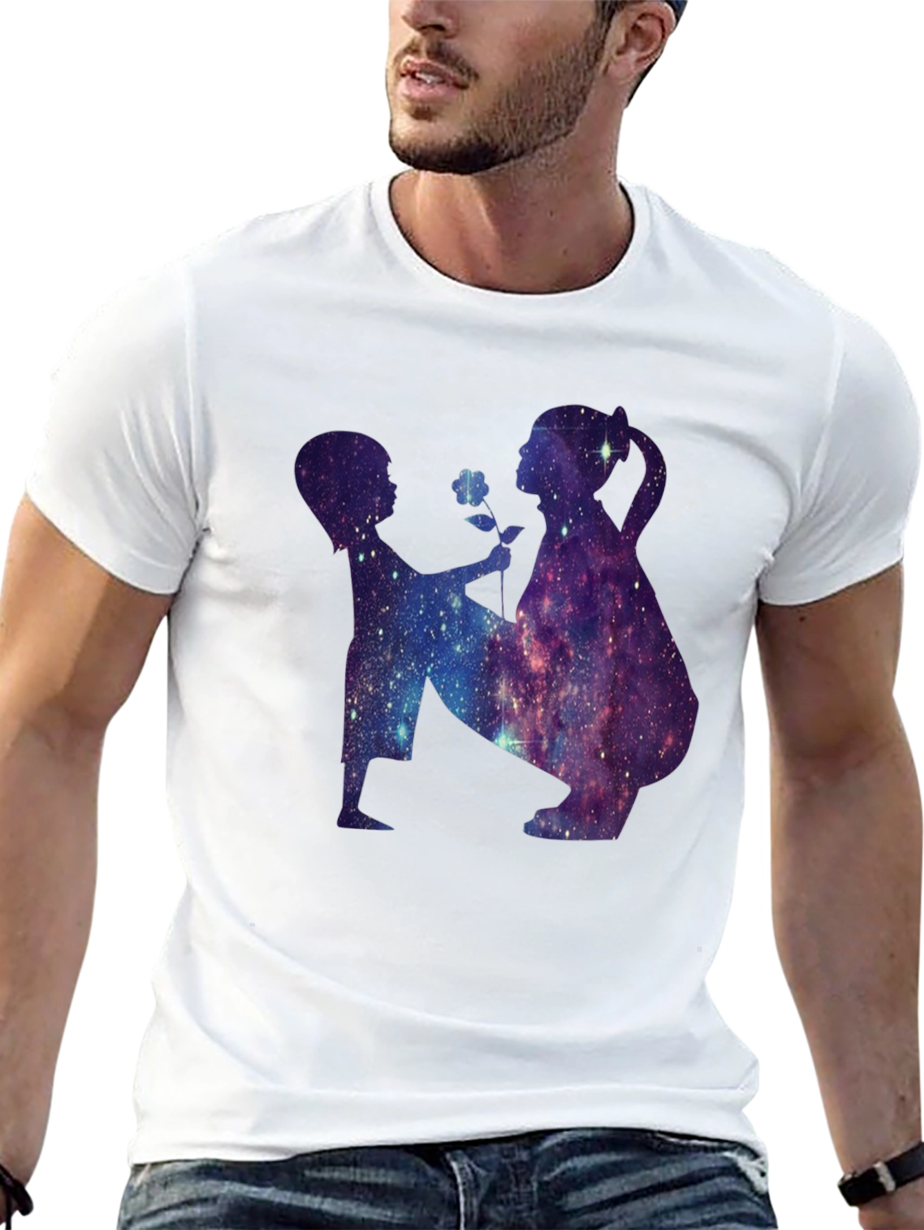 Cosmic Silhouette Black T-Shirt