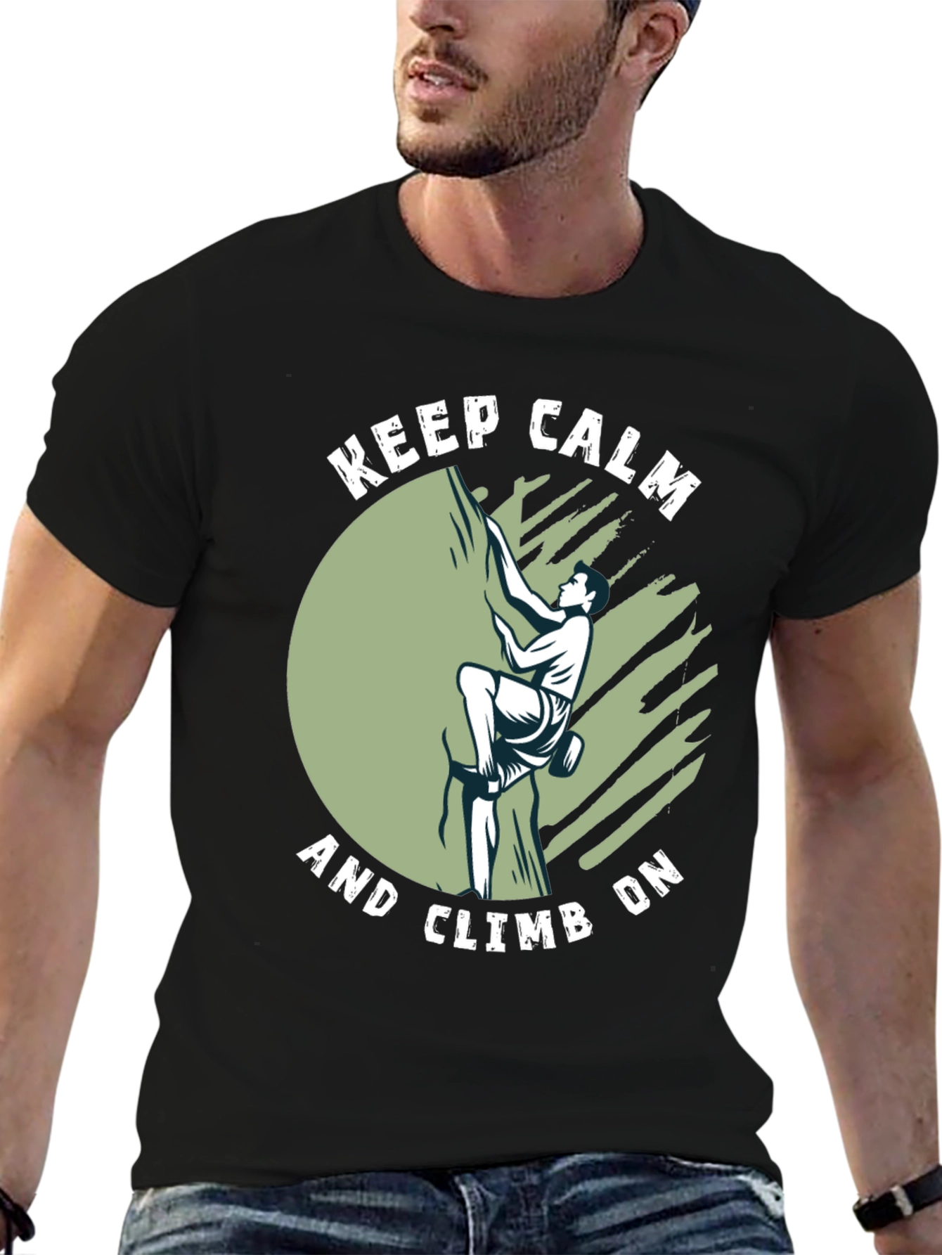 Keep Calm and Climb On Black T-Shirt