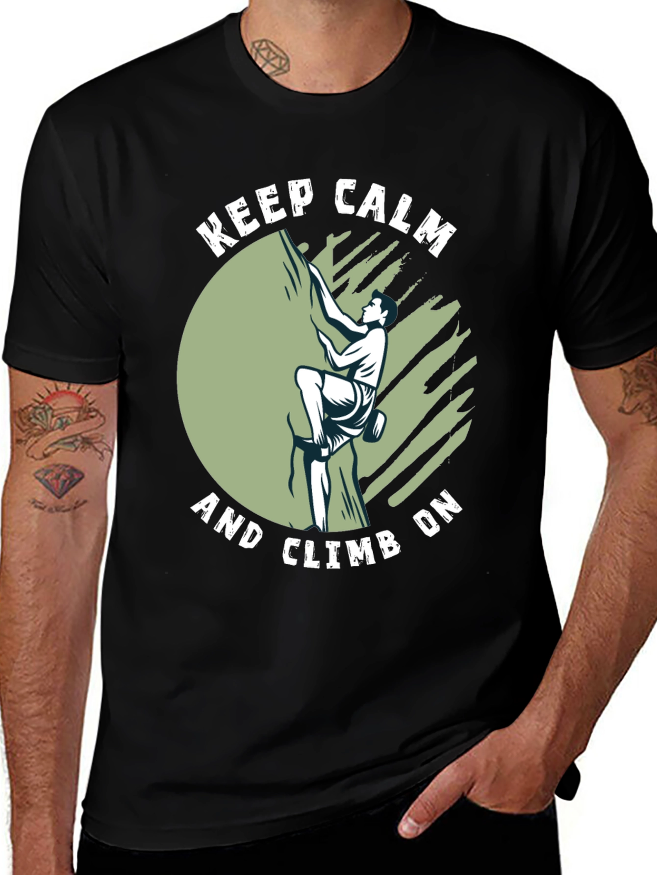 Keep Calm and Climb On Black T-Shirt