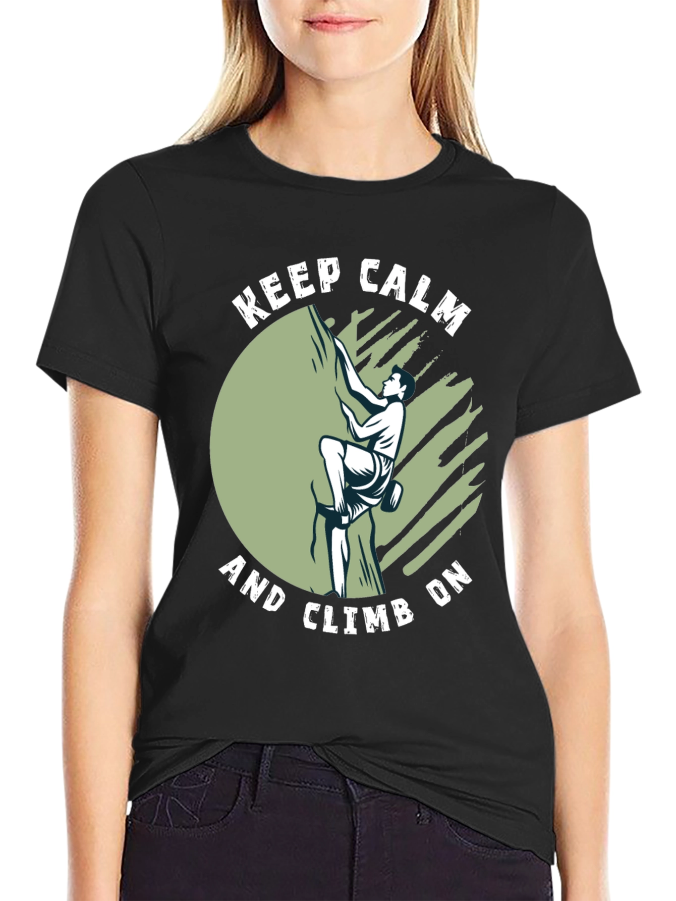 Keep Calm and Climb On Black T-Shirt