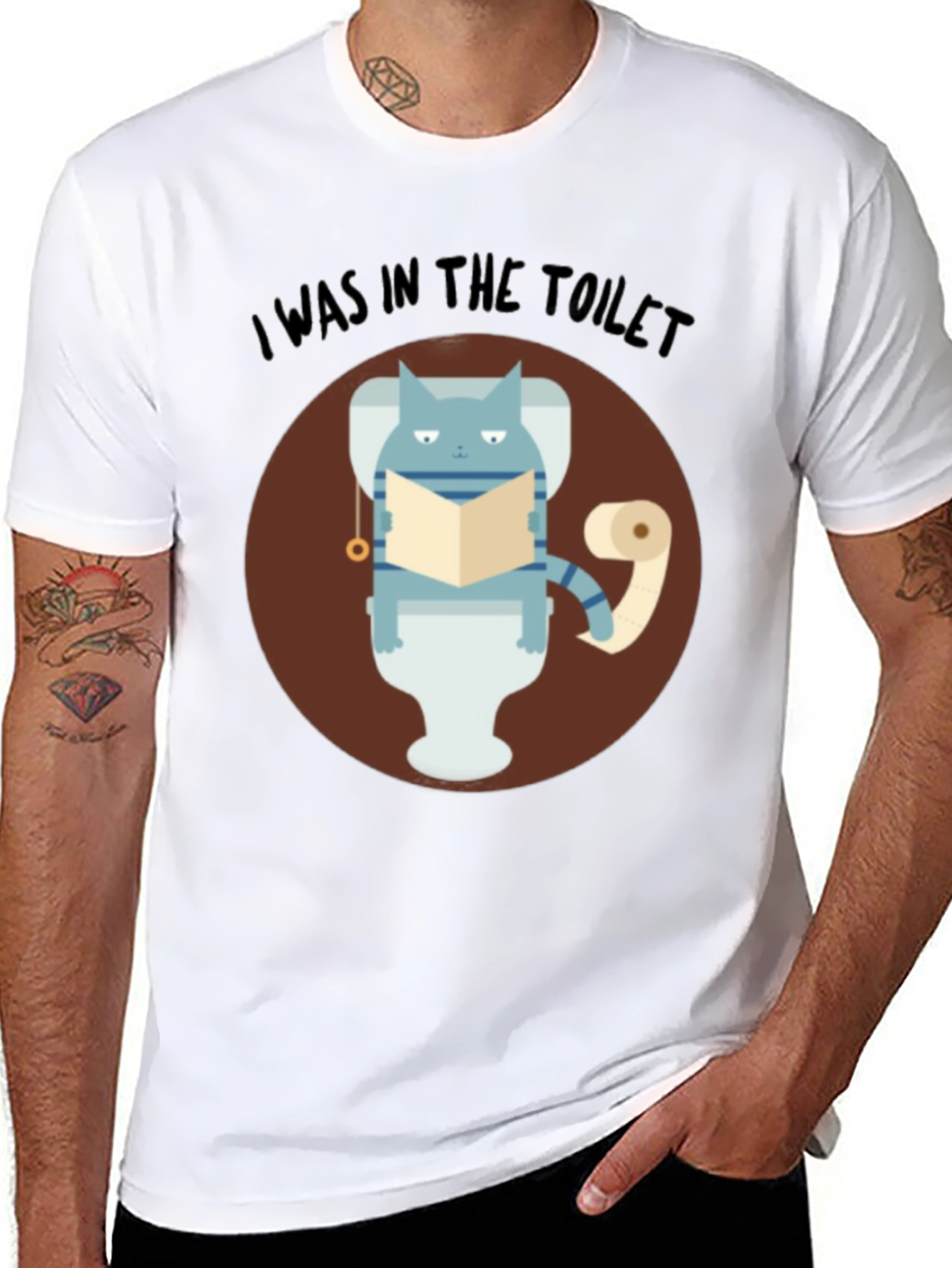 I Was In The Toilet Funny Cat T-Shirt