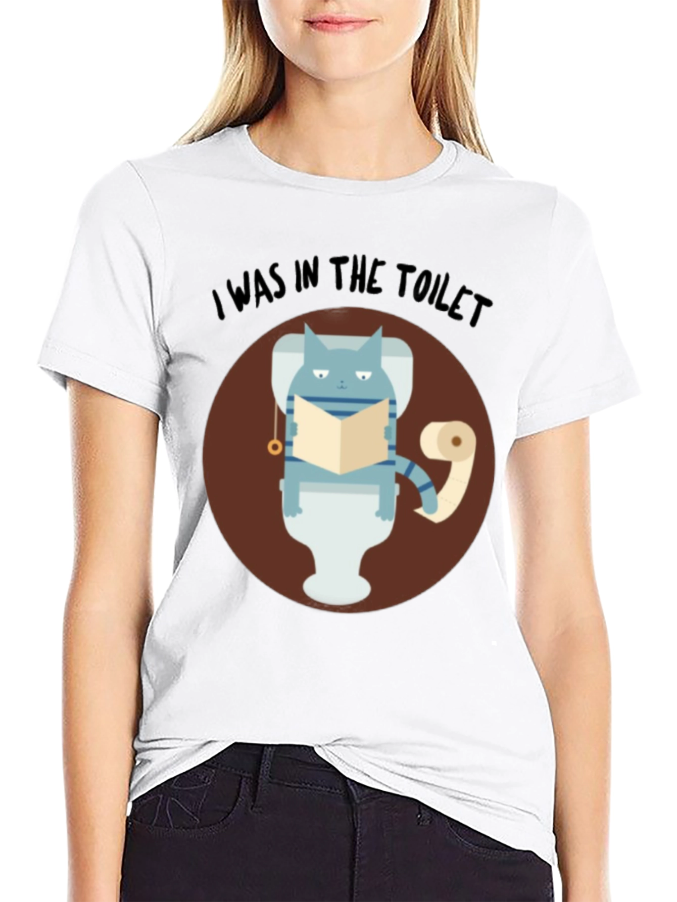 I Was In The Toilet Funny Cat T-Shirt