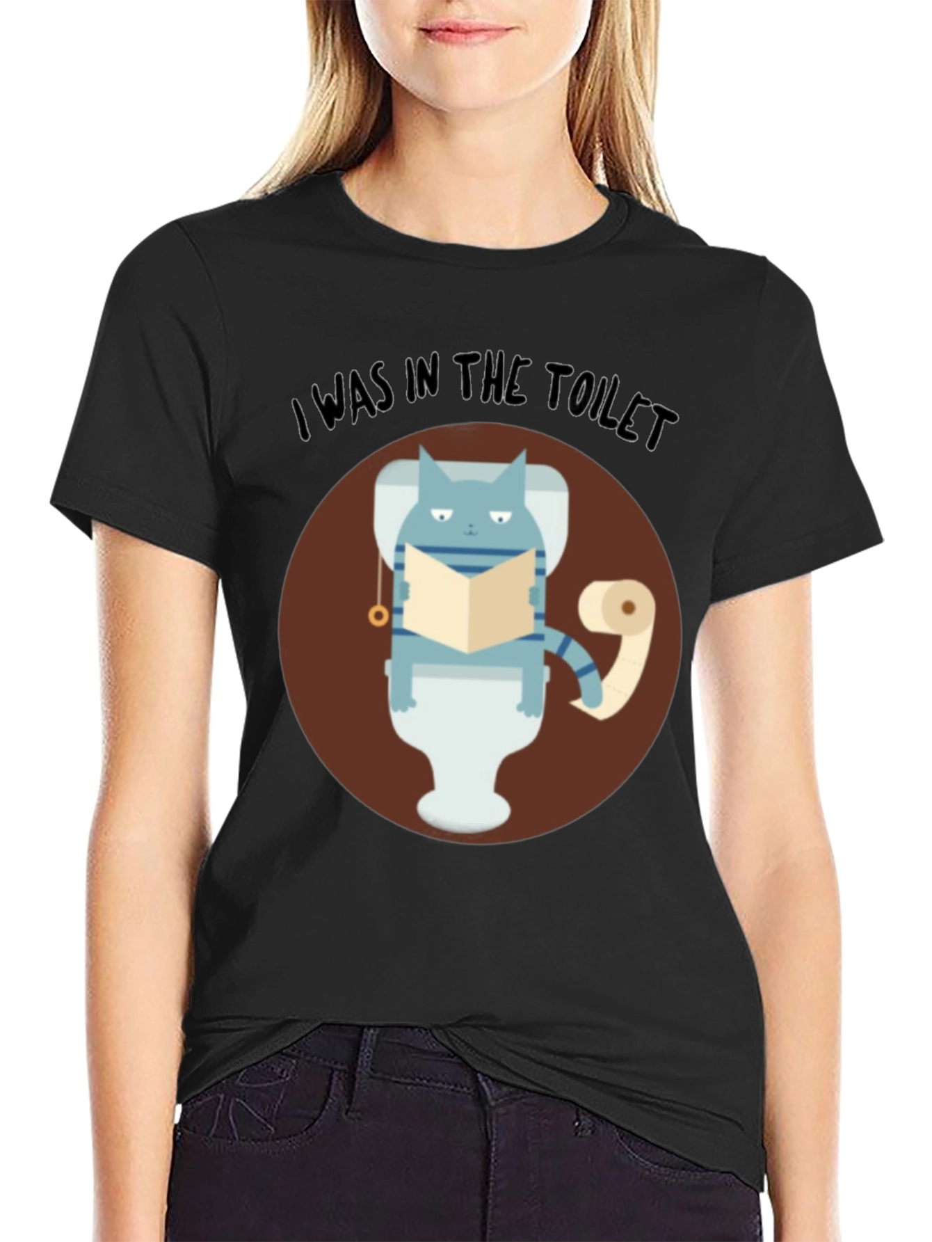 I Was In The Toilet Funny Cat T-Shirt
