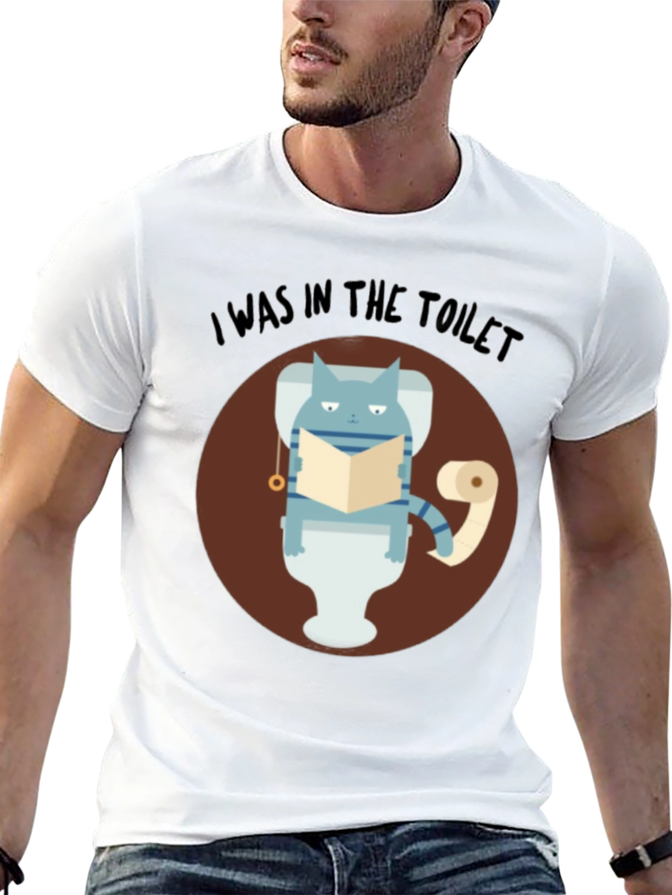 I Was In The Toilet Funny Cat T-Shirt