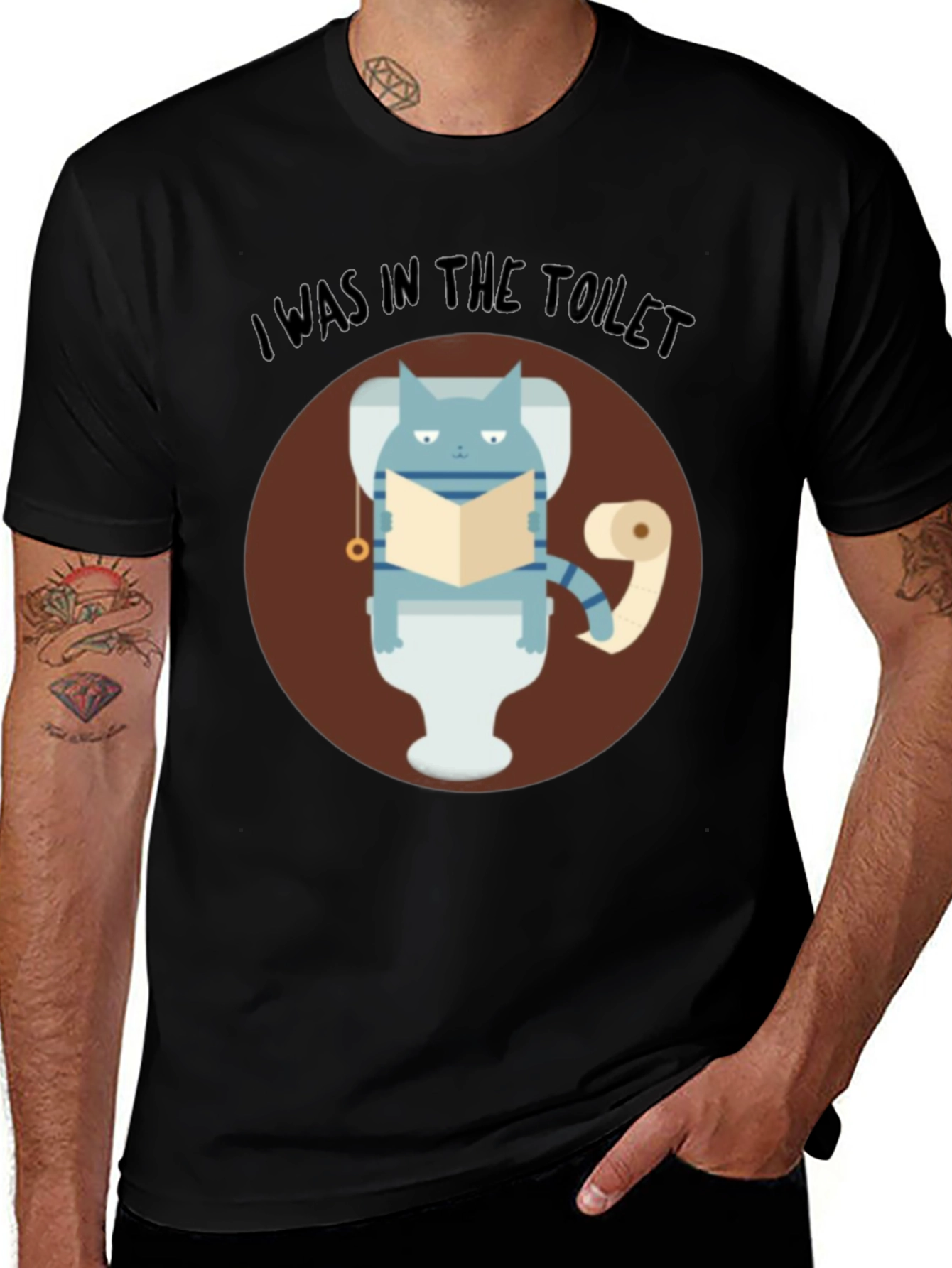 I Was In The Toilet Funny Cat T-Shirt