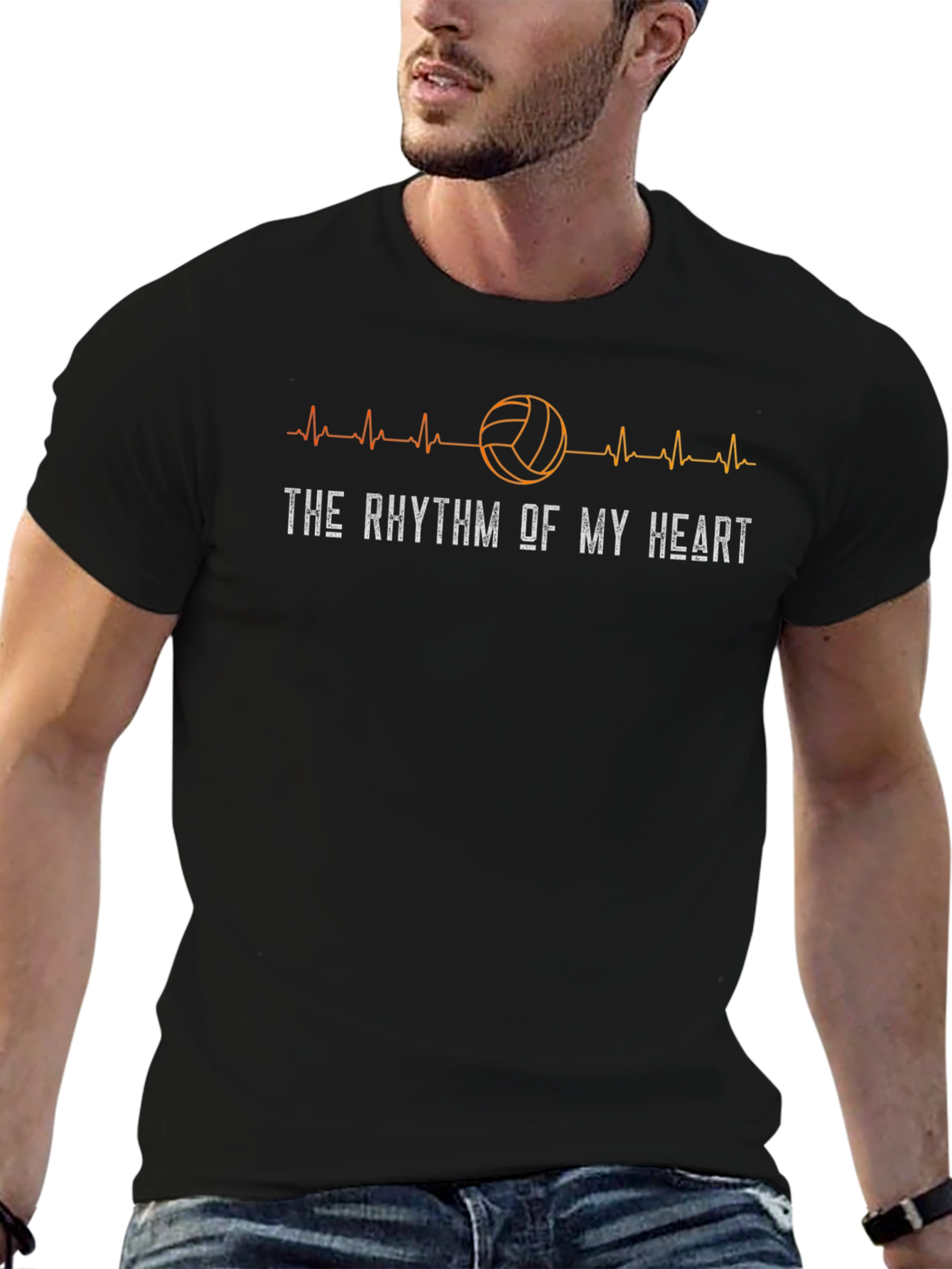 Volleyball Heartbeat Graphic T-Shirt
