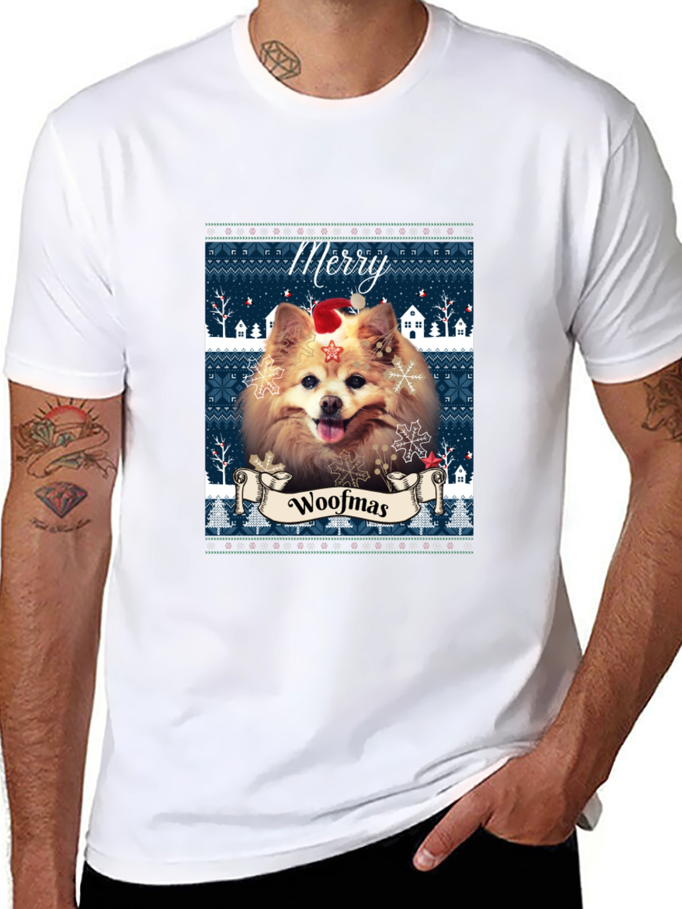 Merry Woofmas Dog T-Shirt