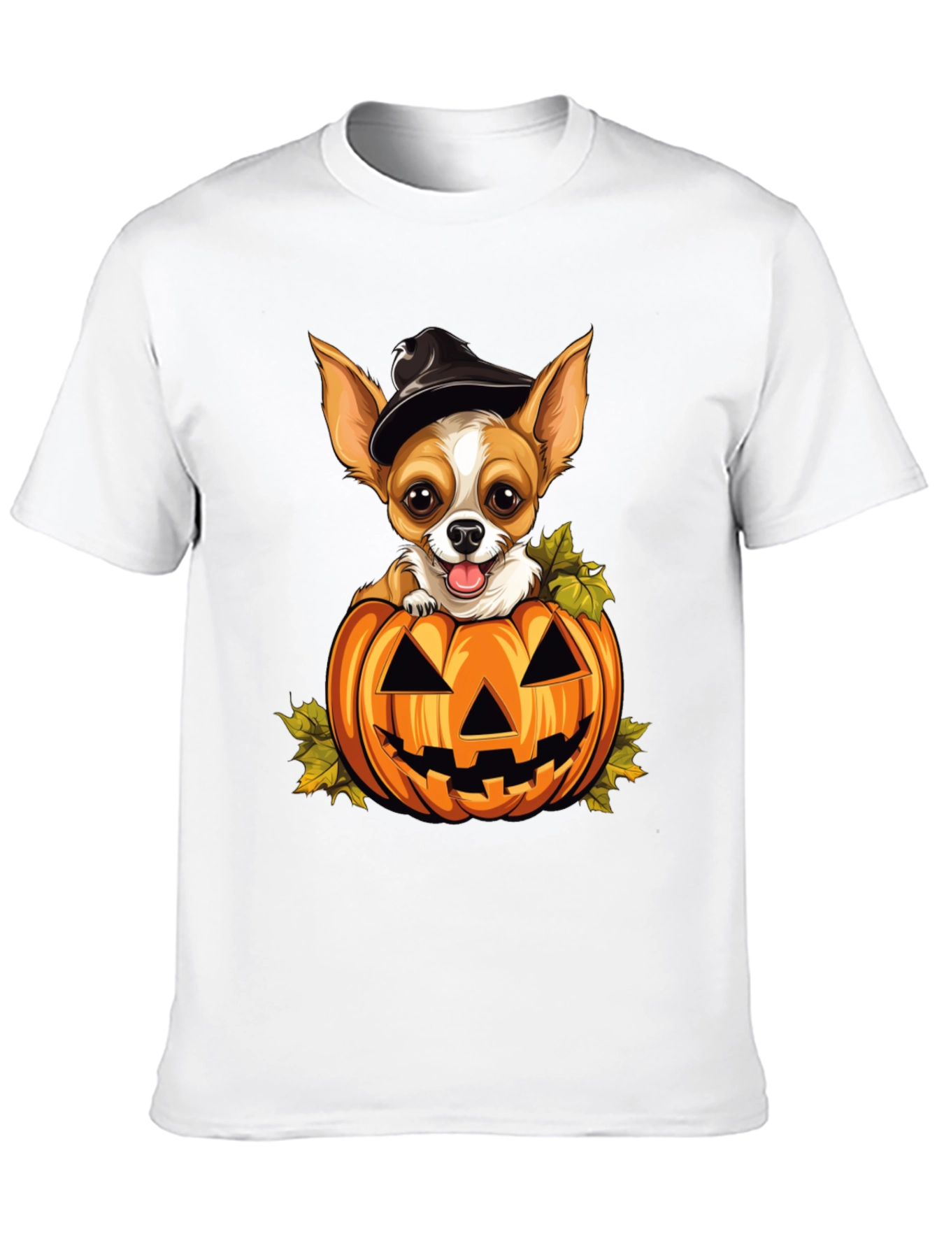 Halloween Chihuahua in Pumpkin T-Shirt