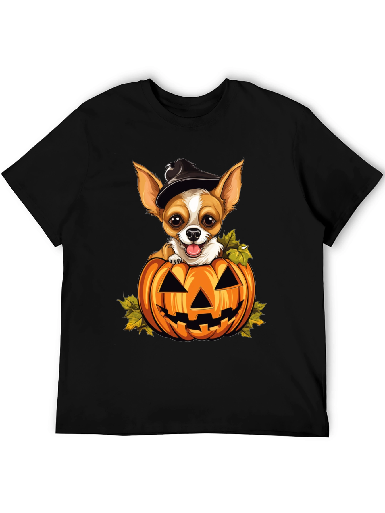 Halloween Chihuahua in Pumpkin T-Shirt