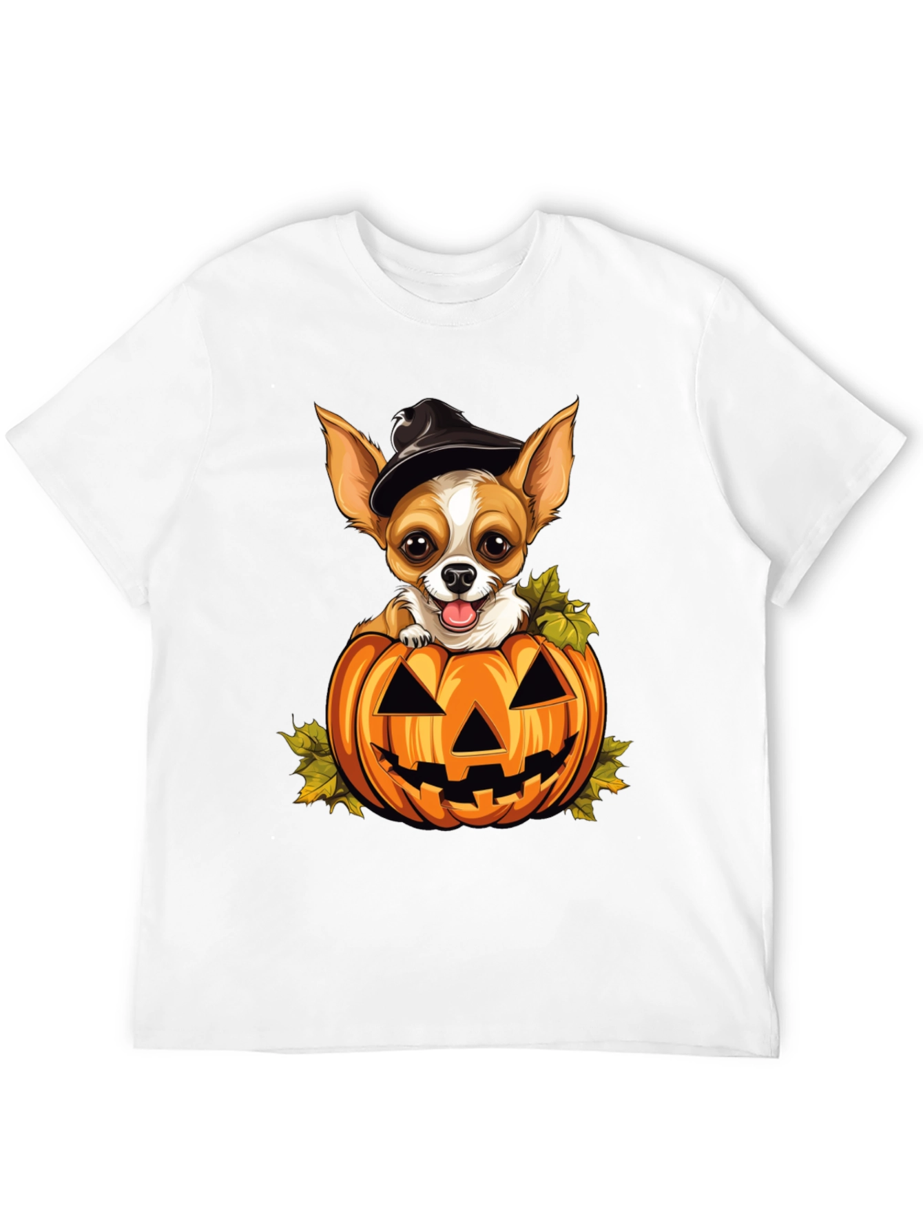 Halloween Chihuahua in Pumpkin T-Shirt