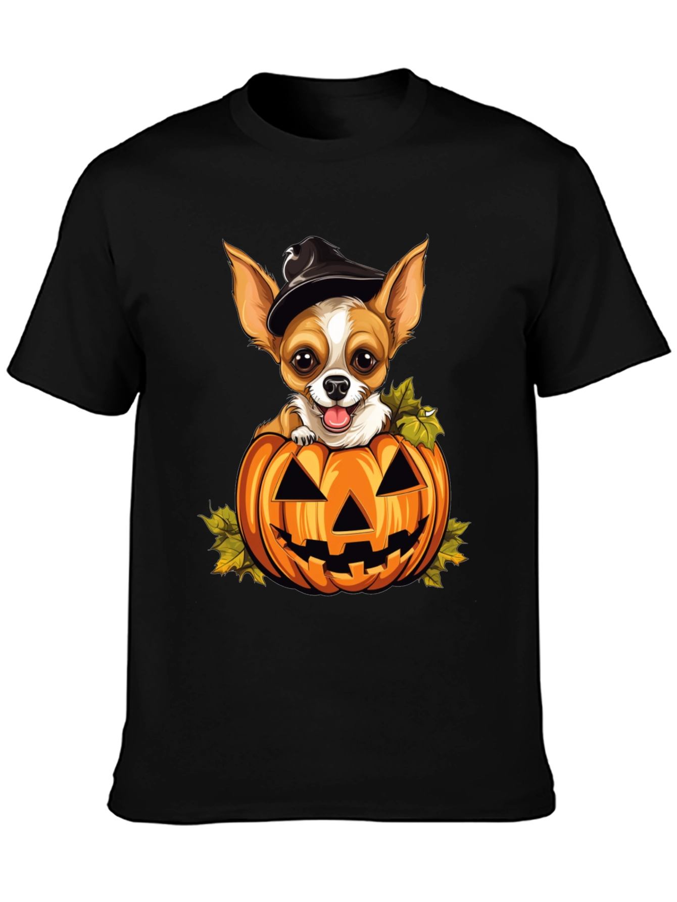 Halloween Chihuahua in Pumpkin T-Shirt