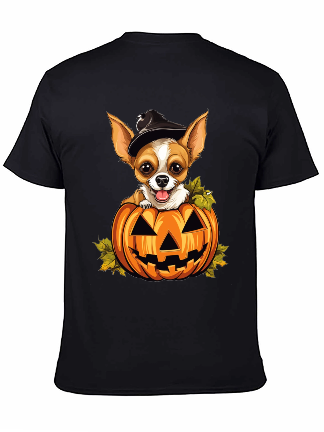 Halloween Chihuahua in Pumpkin T-Shirt