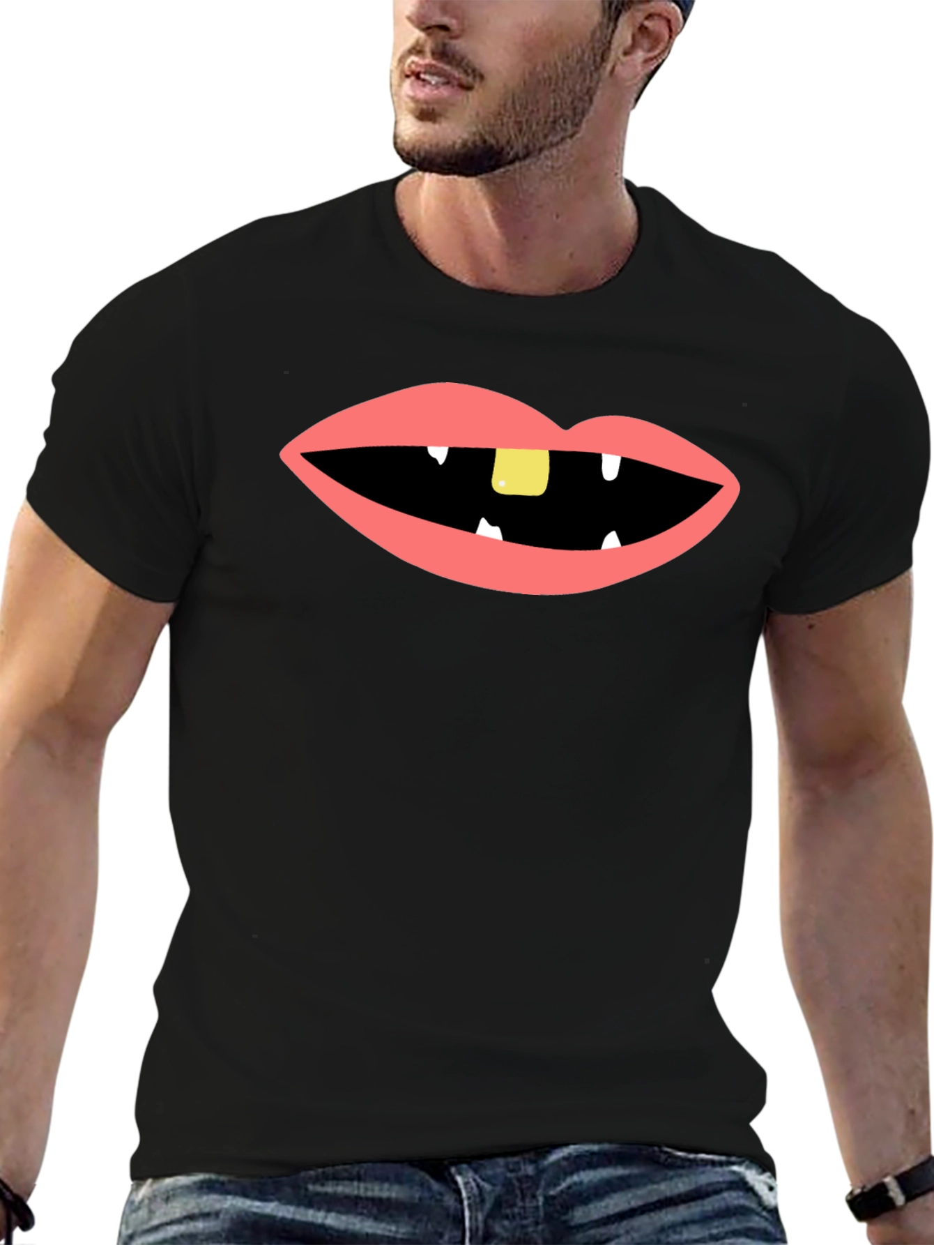 Funny Mouth Black T-Shirt