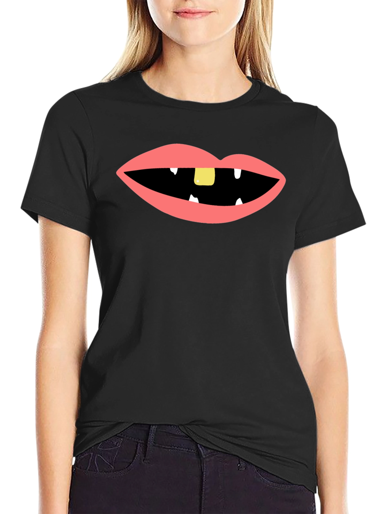 Funny Mouth Black T-Shirt