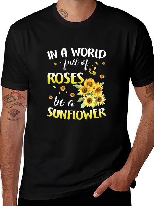 Be a Sunflower Graphic Tee - Trendy Floral T-Shirt
