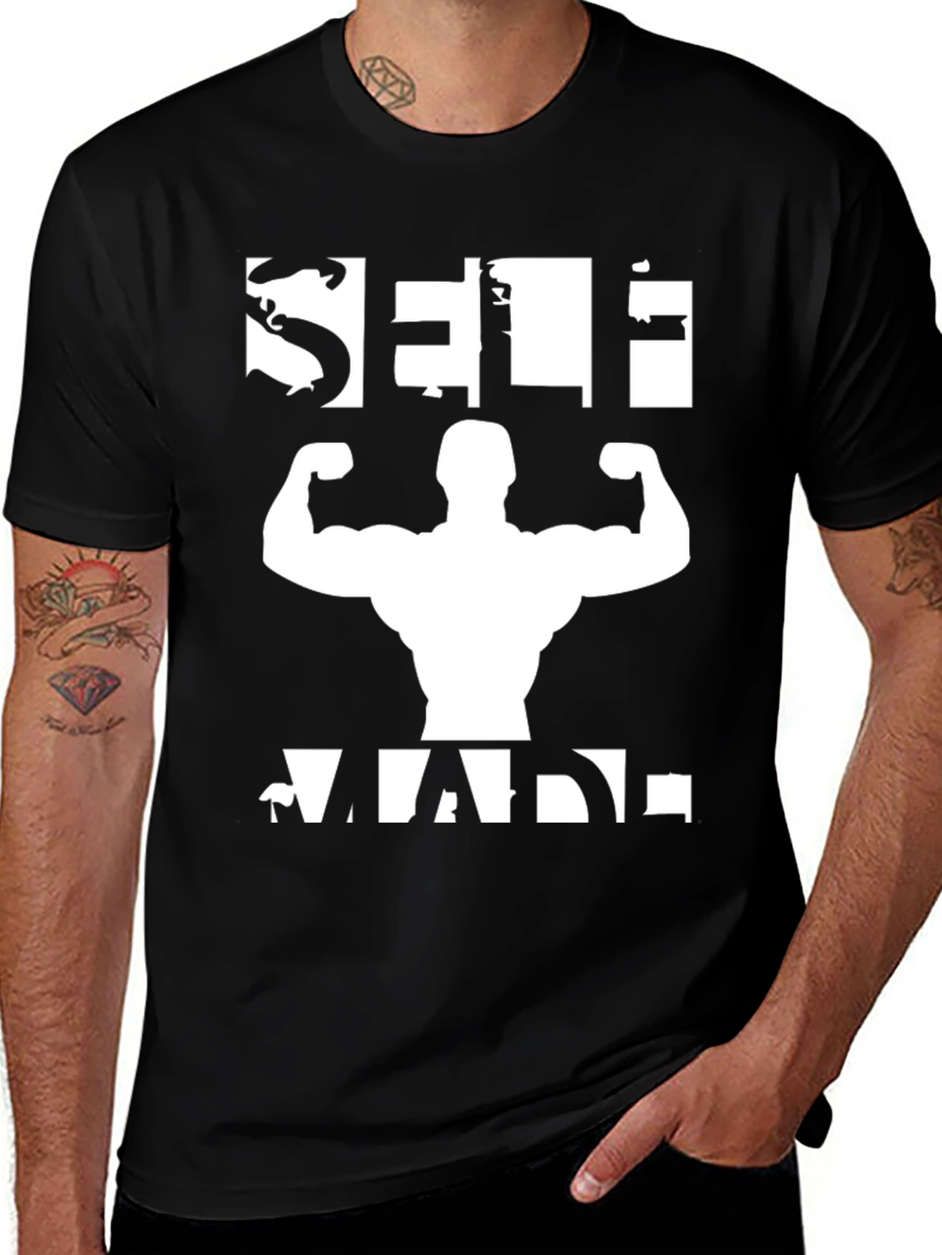 Self Made Bodybuilding Graphic Tee