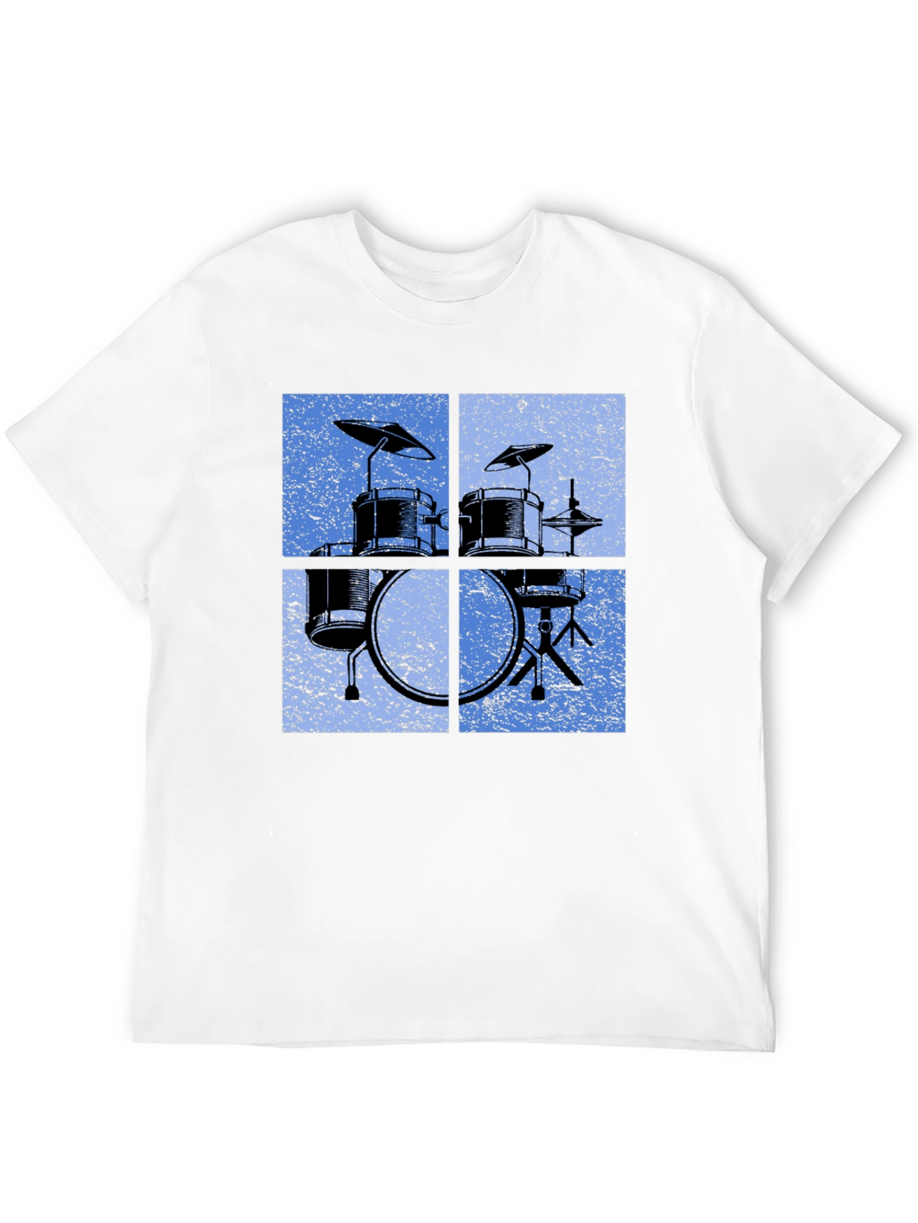 Retro Drum Set Graphic Tee - Black