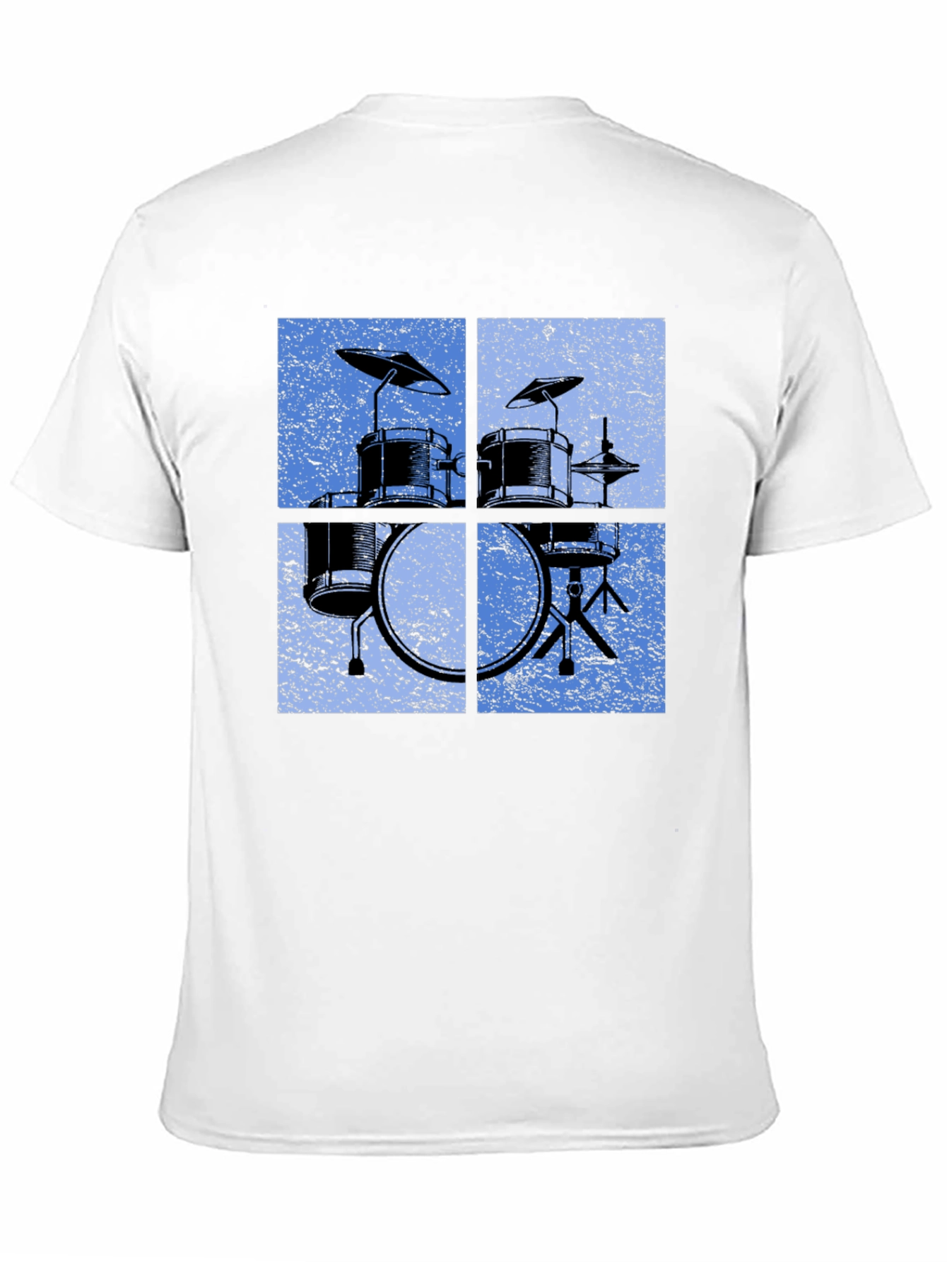 Retro Drum Set Graphic Tee - Black