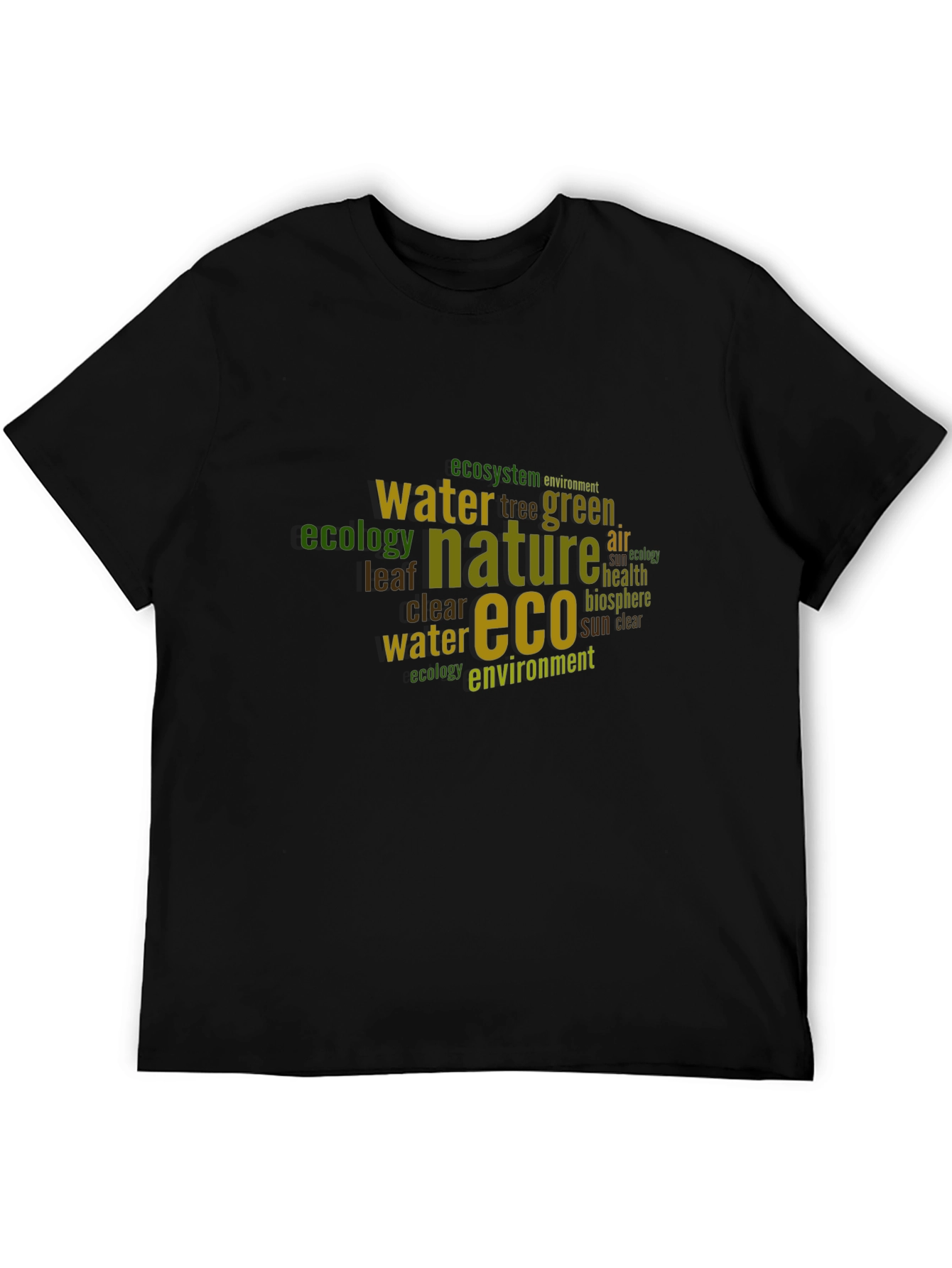Eco Nature Word Art Black T-Shirt