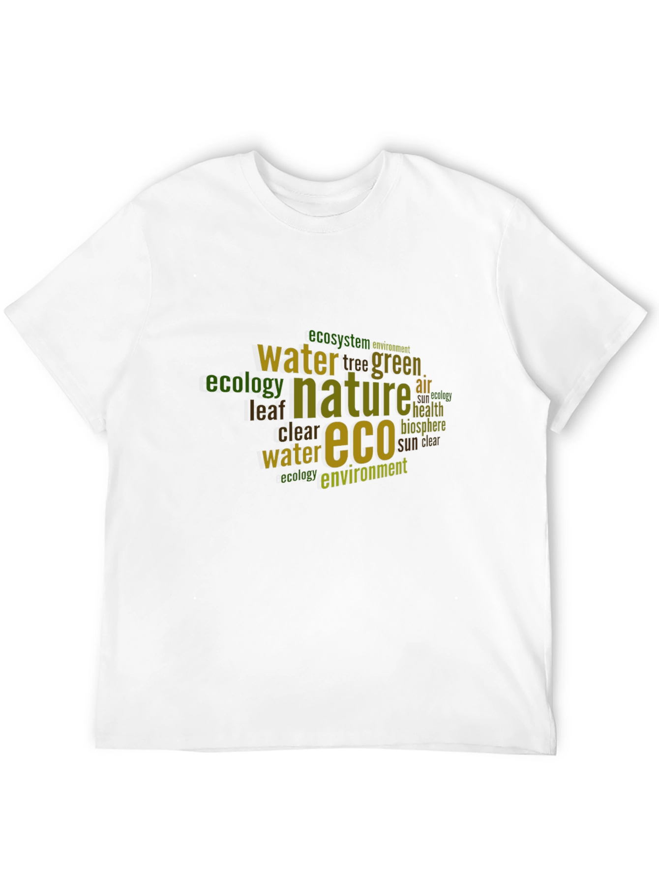 Eco Nature Word Art Black T-Shirt