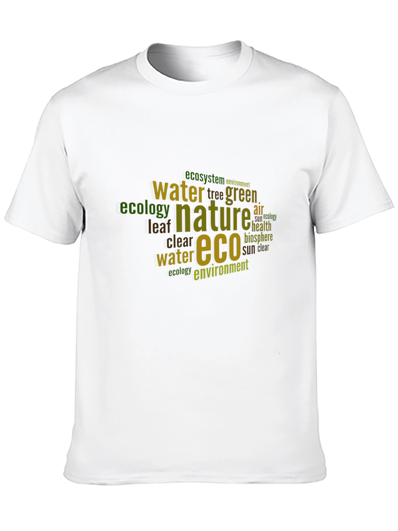 Eco Nature Word Art Black T-Shirt