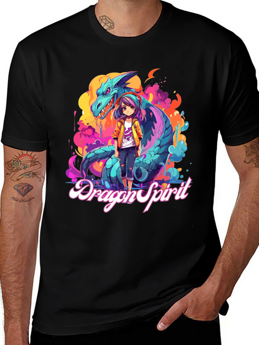 Dragon Spirit Graphic Tee - Anime Style