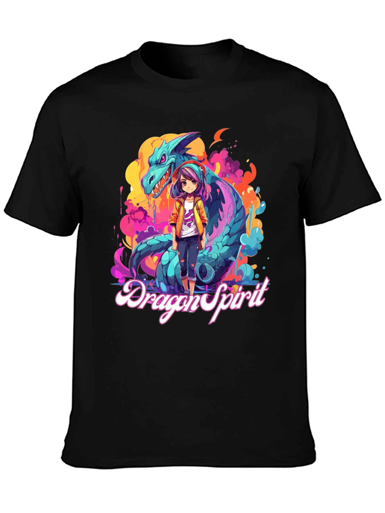 Dragon Spirit Graphic Tee - Anime Style