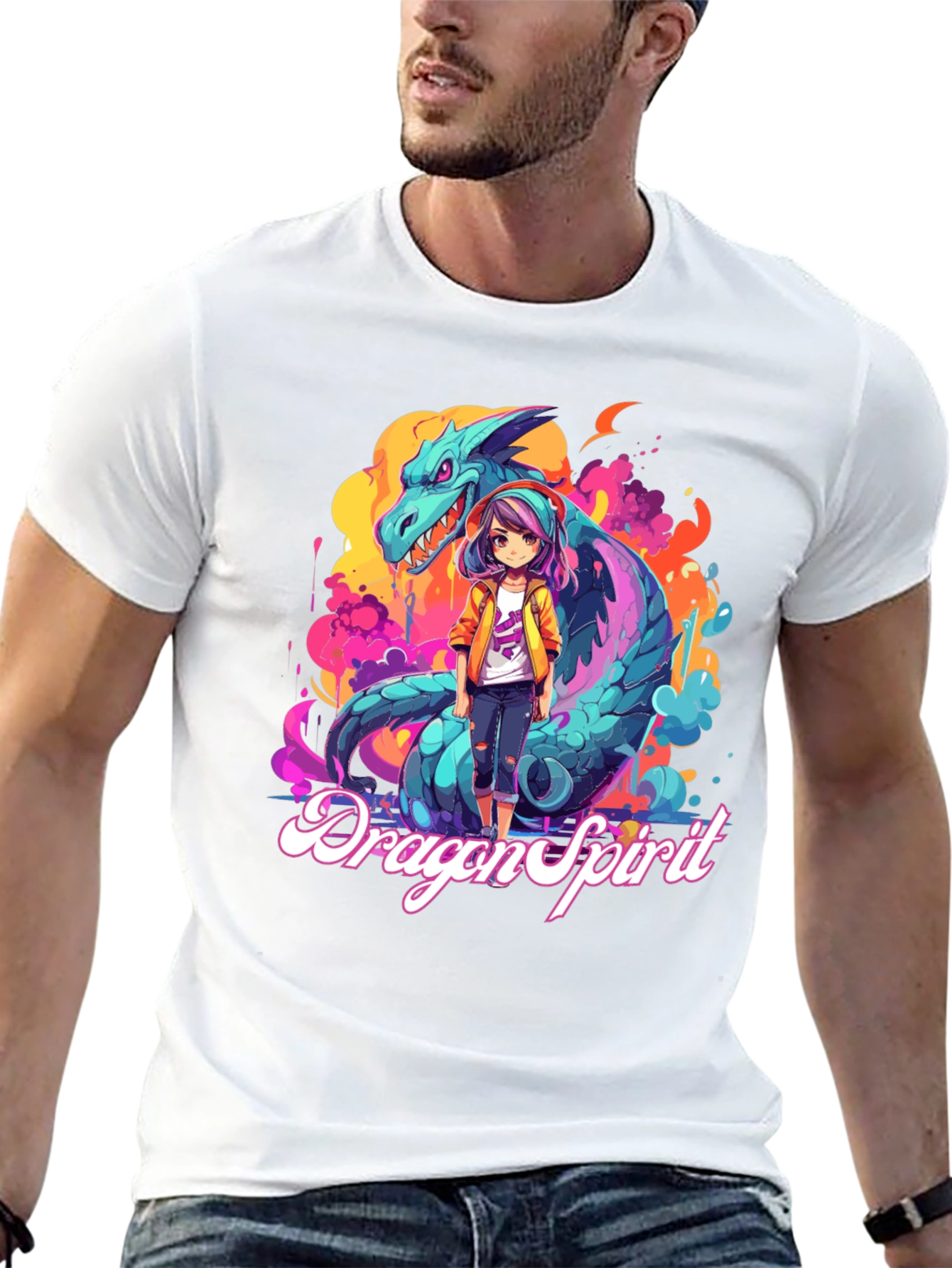 Dragon Spirit Graphic Tee - Anime Style