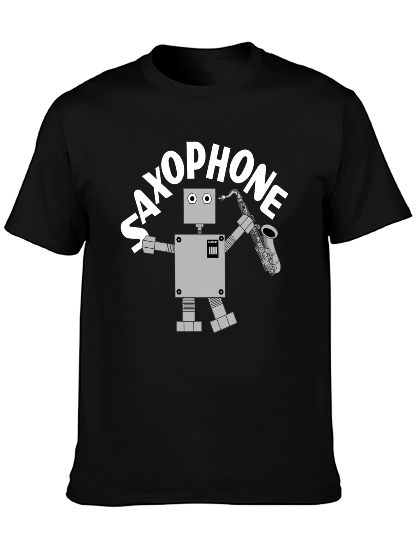 Saxophone Robot T-Shirt - Cool Graphic Tee