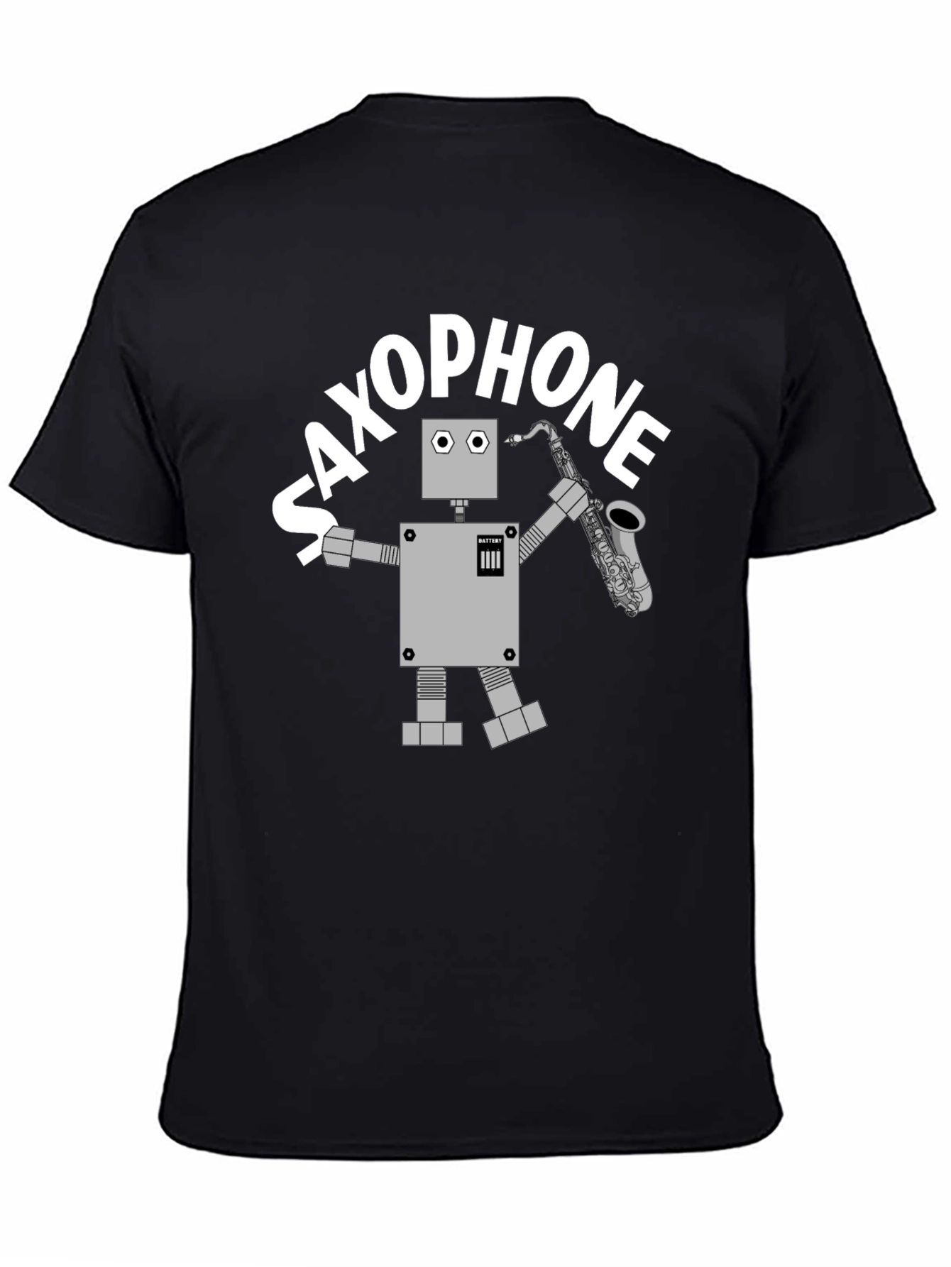 Saxophone Robot T-Shirt - Cool Graphic Tee