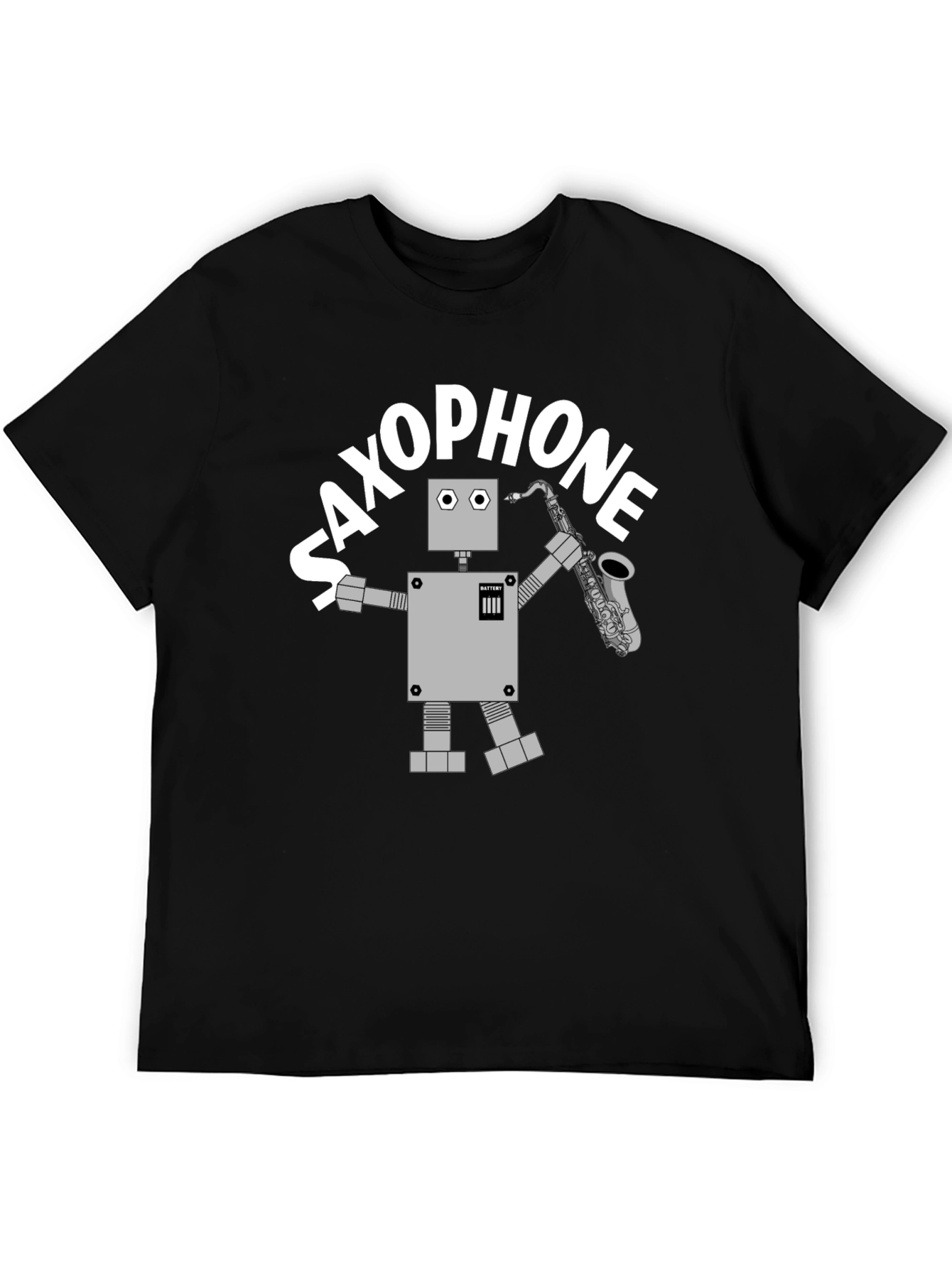 Saxophone Robot T-Shirt - Cool Graphic Tee