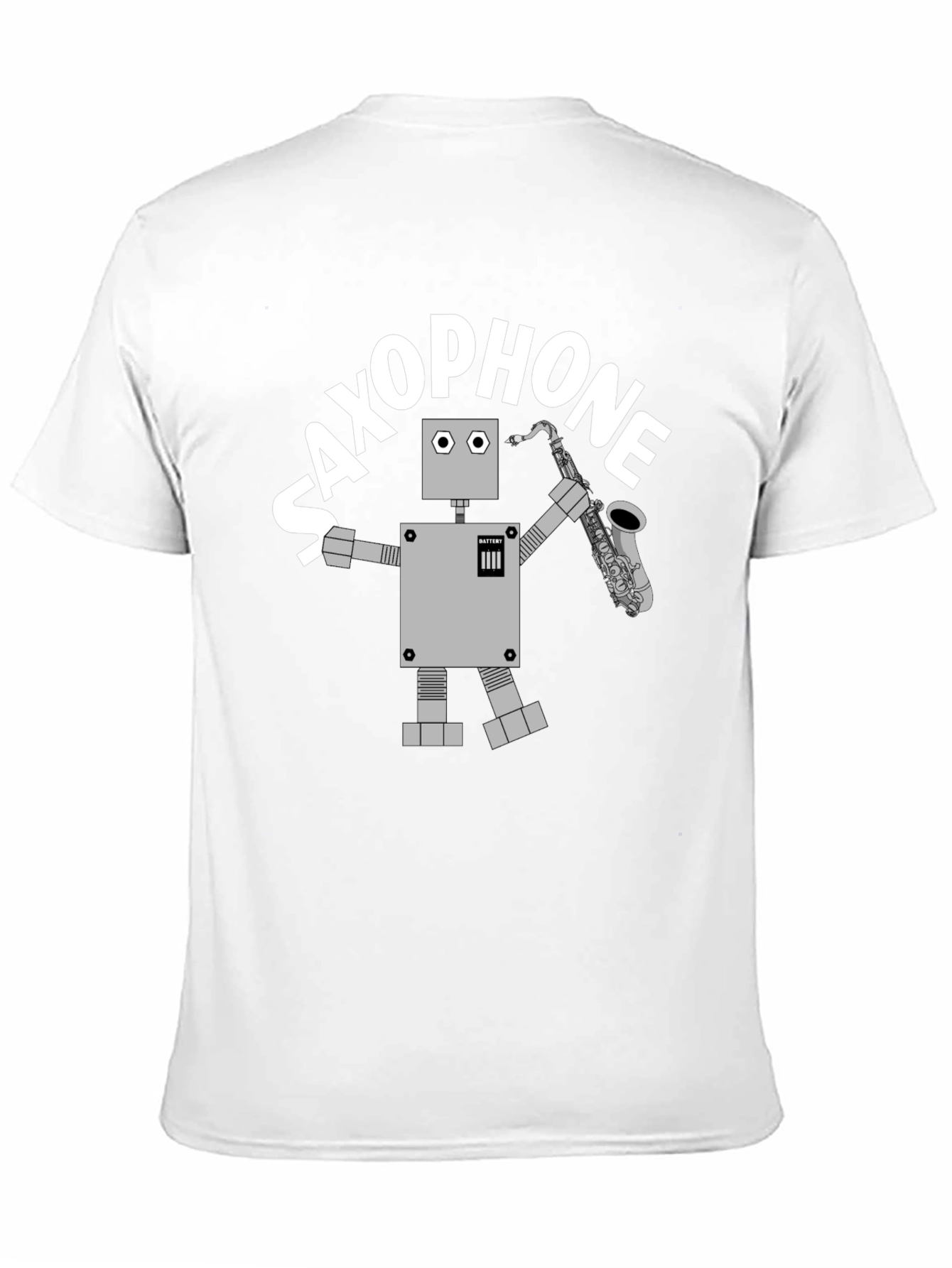 Saxophone Robot T-Shirt - Cool Graphic Tee