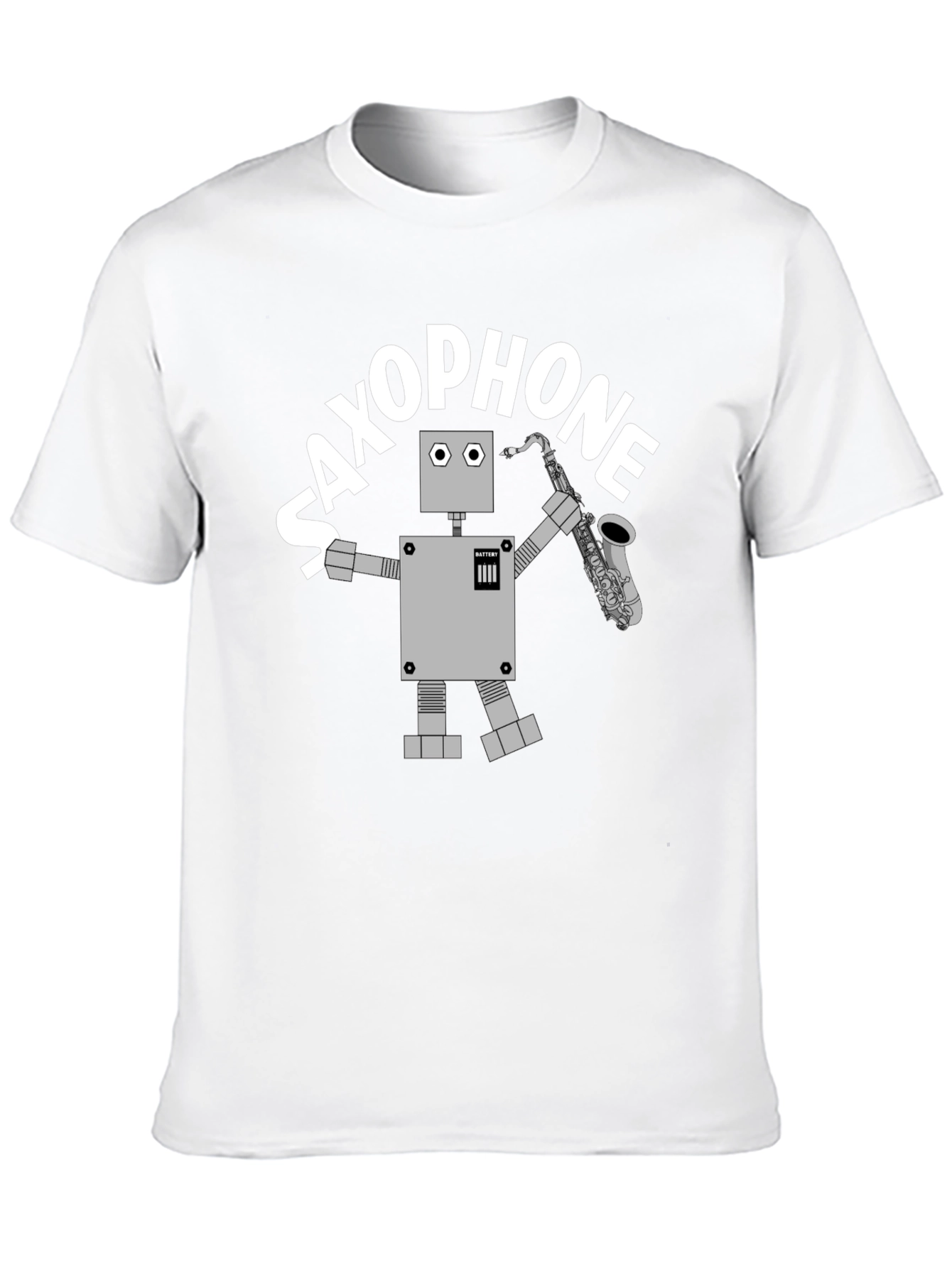 Saxophone Robot T-Shirt - Cool Graphic Tee