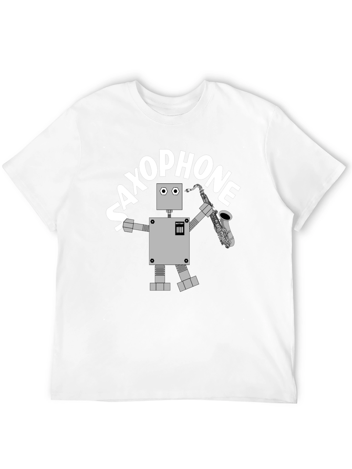 Saxophone Robot T-Shirt - Cool Graphic Tee