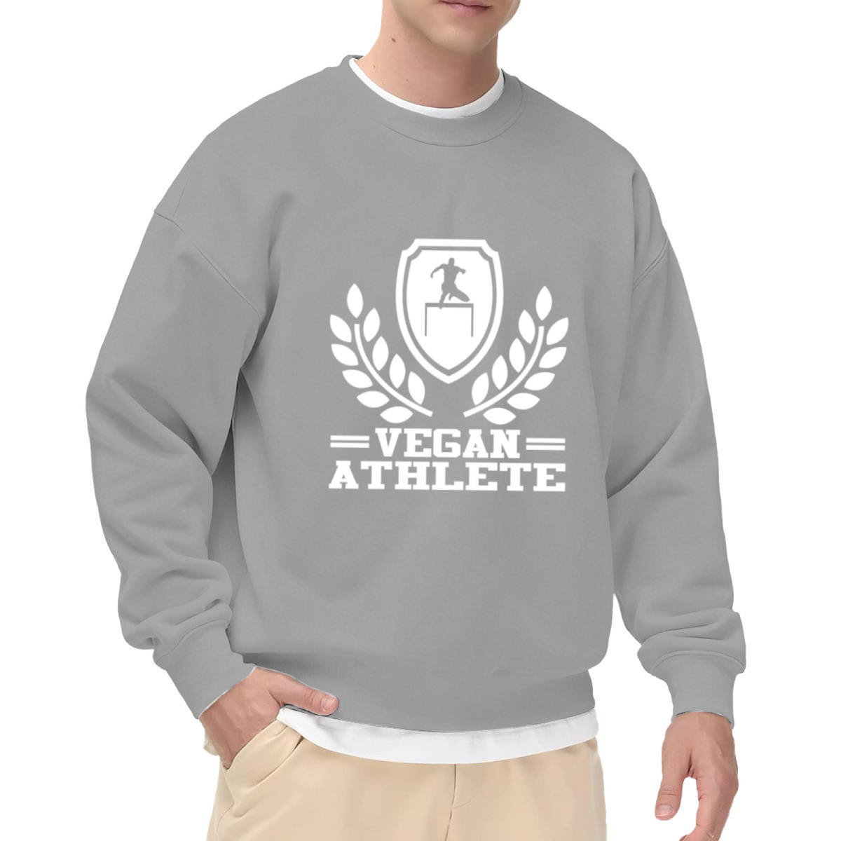 "VEGAN ATHLETE" Fitness Design - Crewneck Sweatshirt | Vegan, Fitness, Athletic Gift