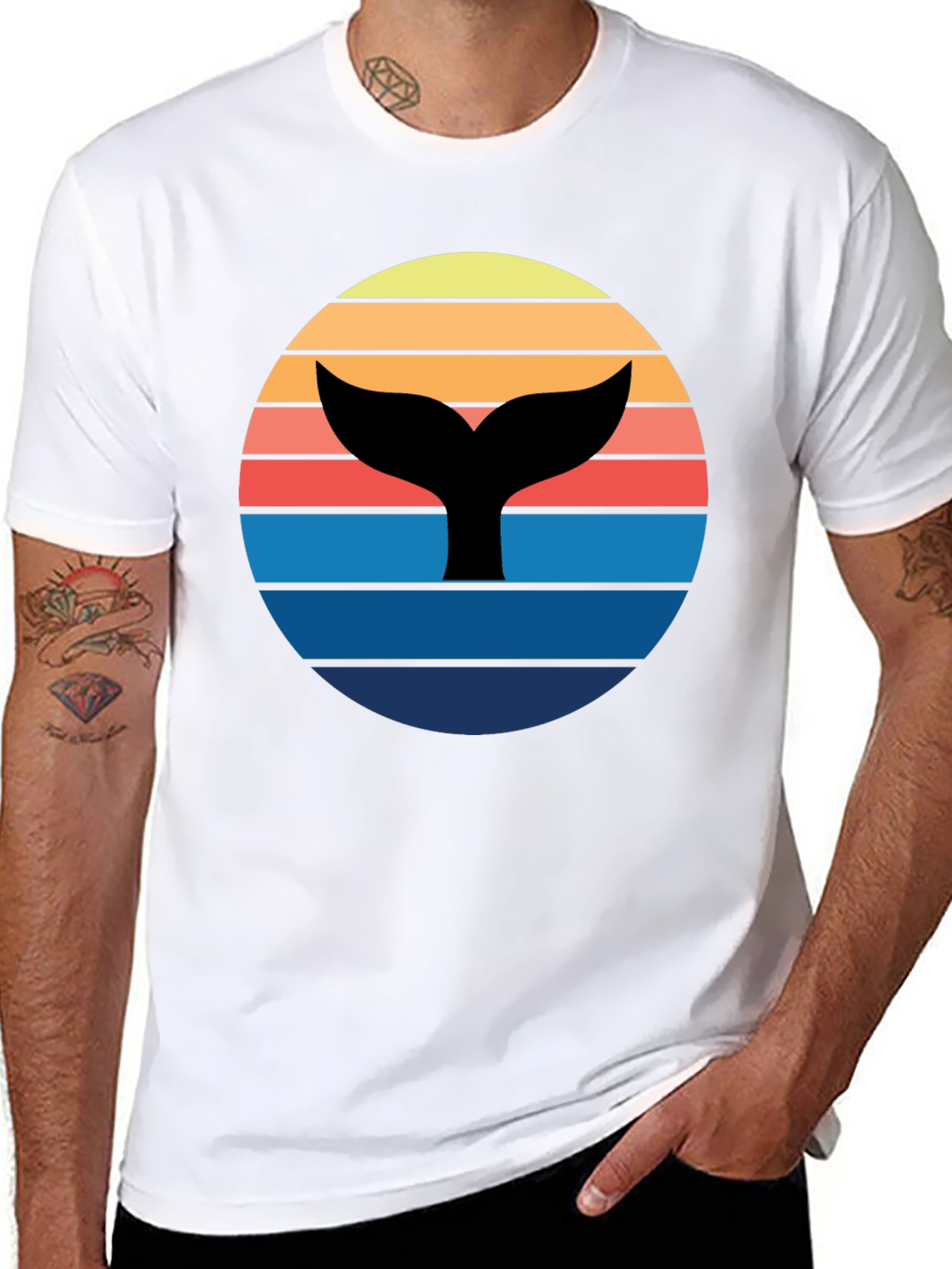 Whale Tail Sunset Graphic Tee