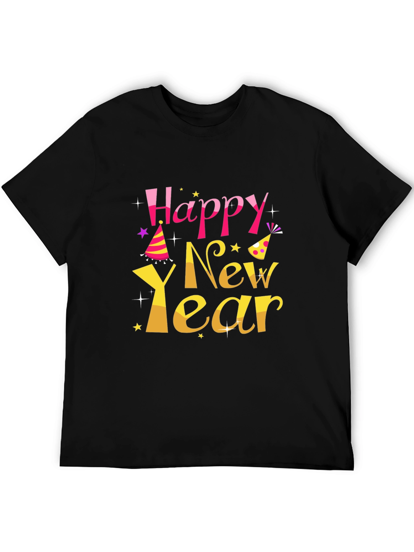 Happy New Year Graphic Print T-Shirt