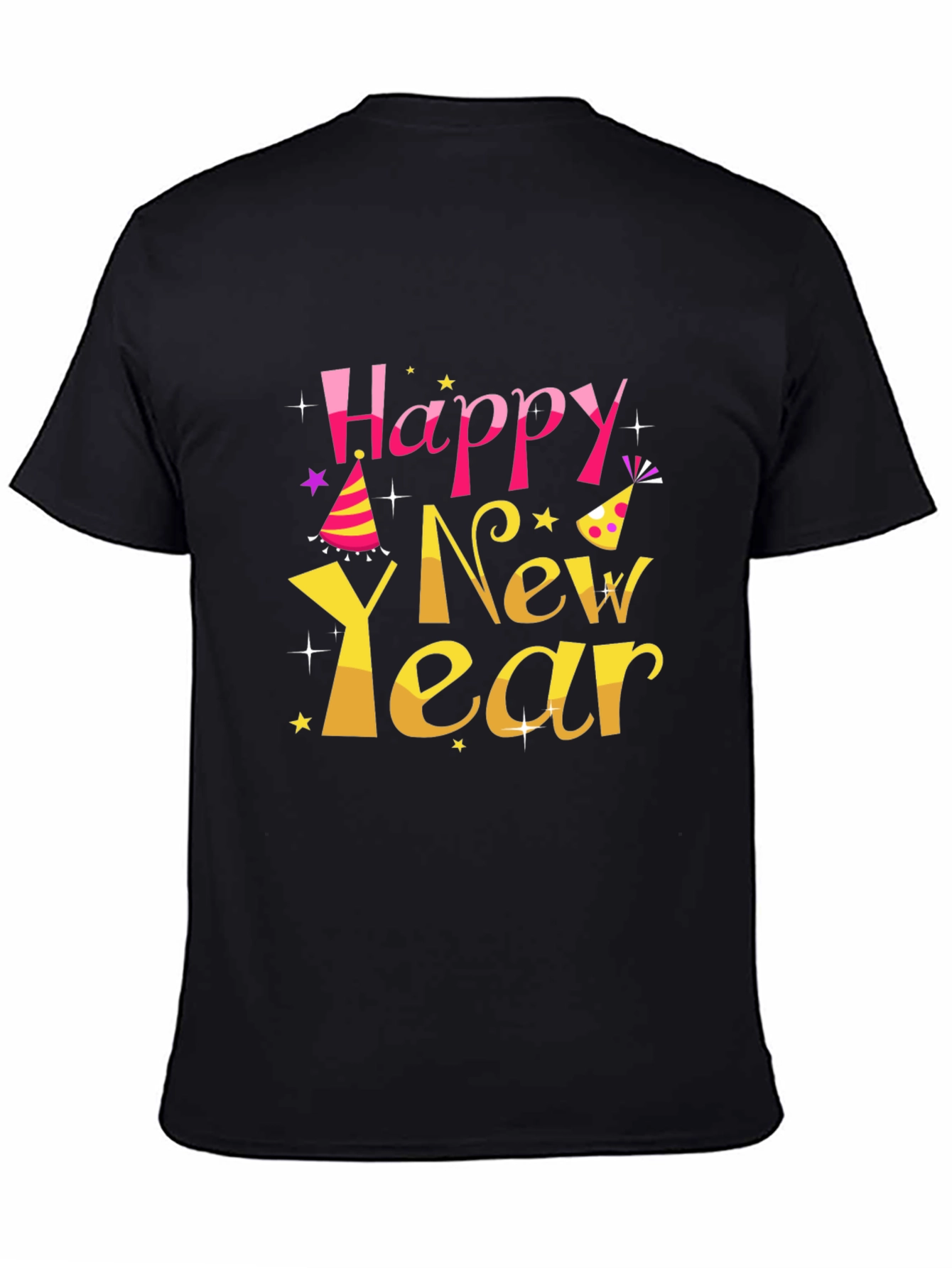Happy New Year Graphic Print T-Shirt