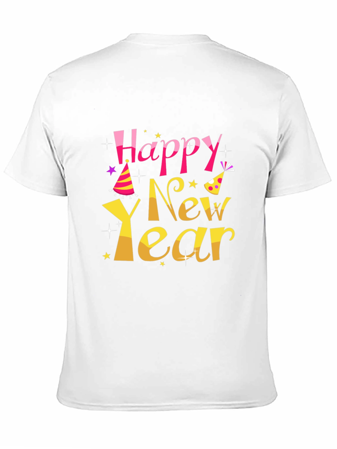 Happy New Year Graphic Print T-Shirt