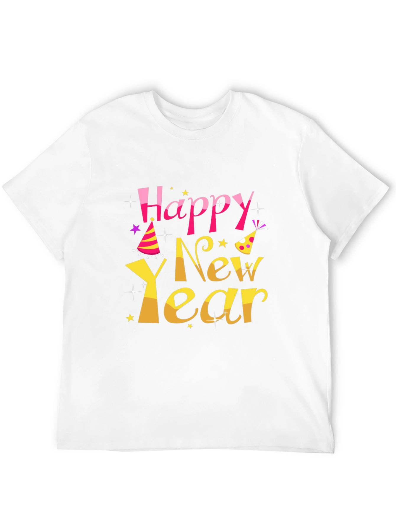 Happy New Year Graphic Print T-Shirt