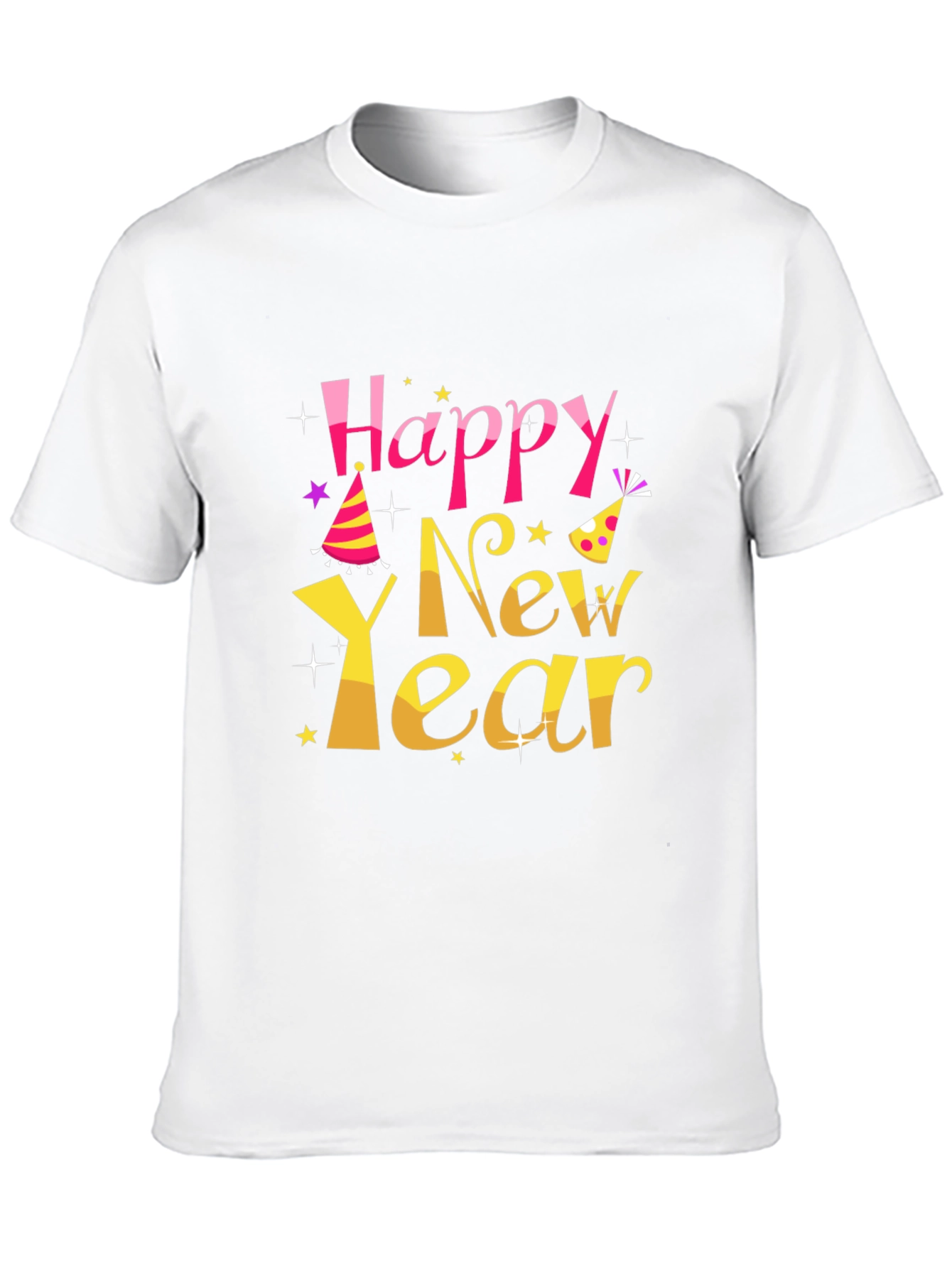 Happy New Year Graphic Print T-Shirt