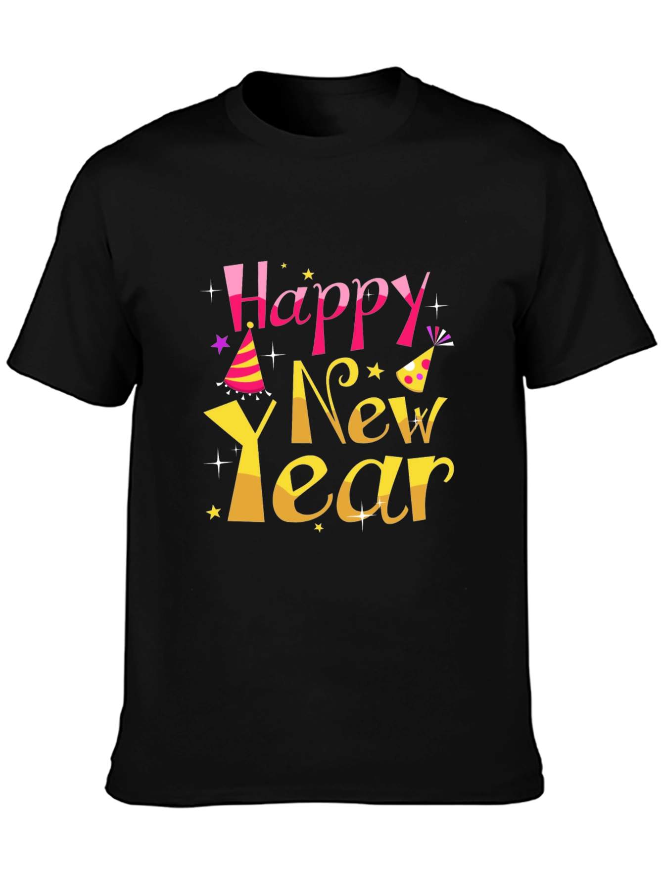 Happy New Year Graphic Print T-Shirt