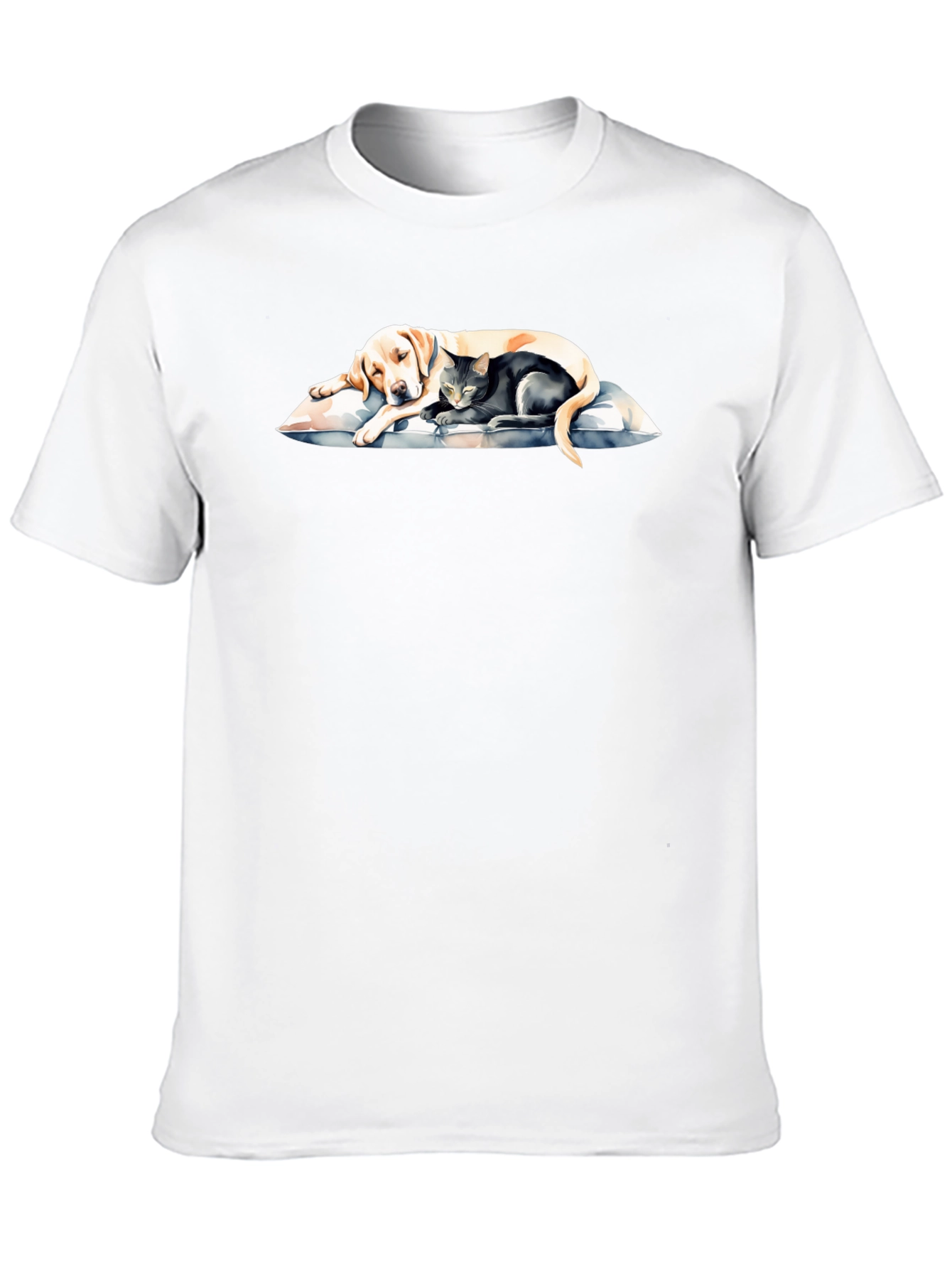 Dog and Cat Sleeping Together T-Shirt