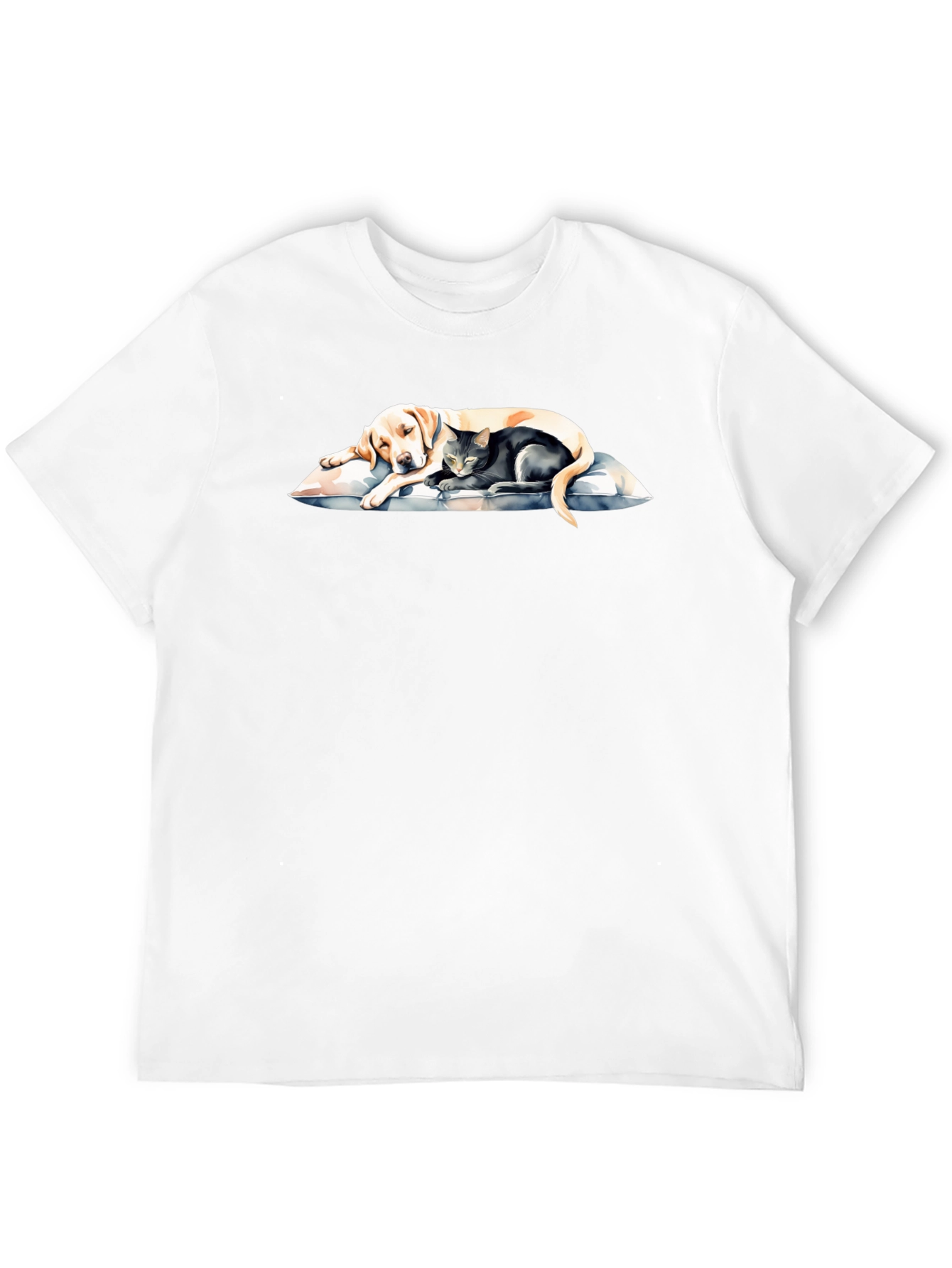 Dog and Cat Sleeping Together T-Shirt