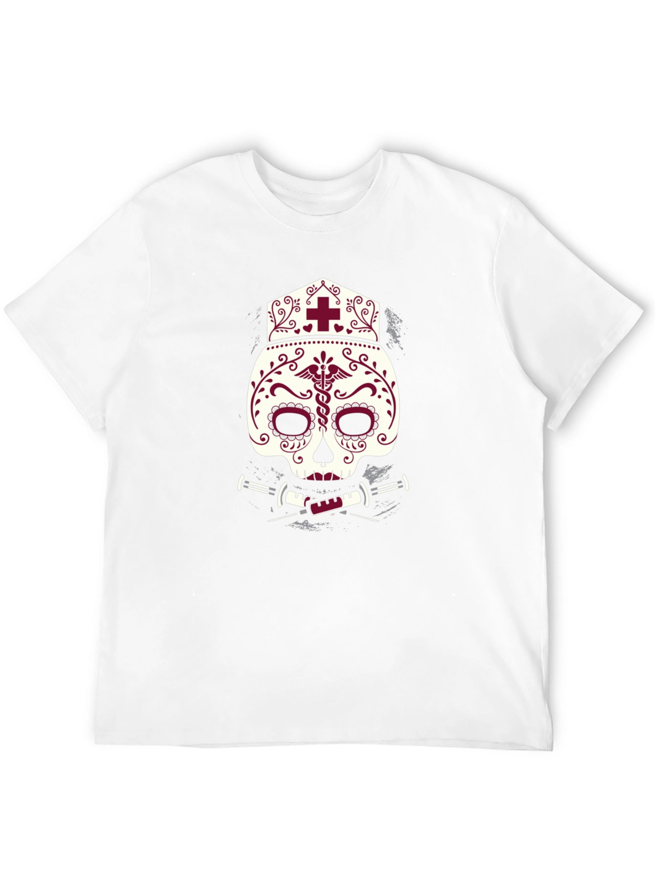 Nurse Sugar Skull T-Shirt - Unique Graphic Tee