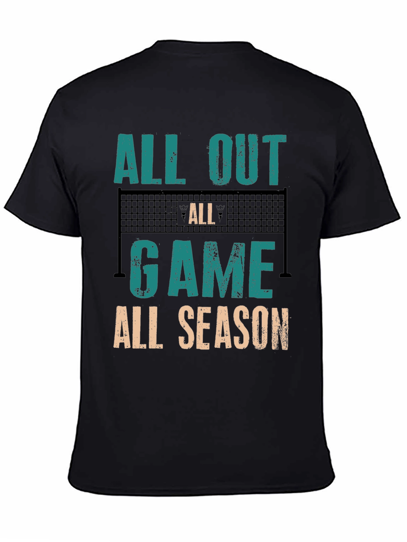 All Out Game All Season Volleyball Graphic Tee