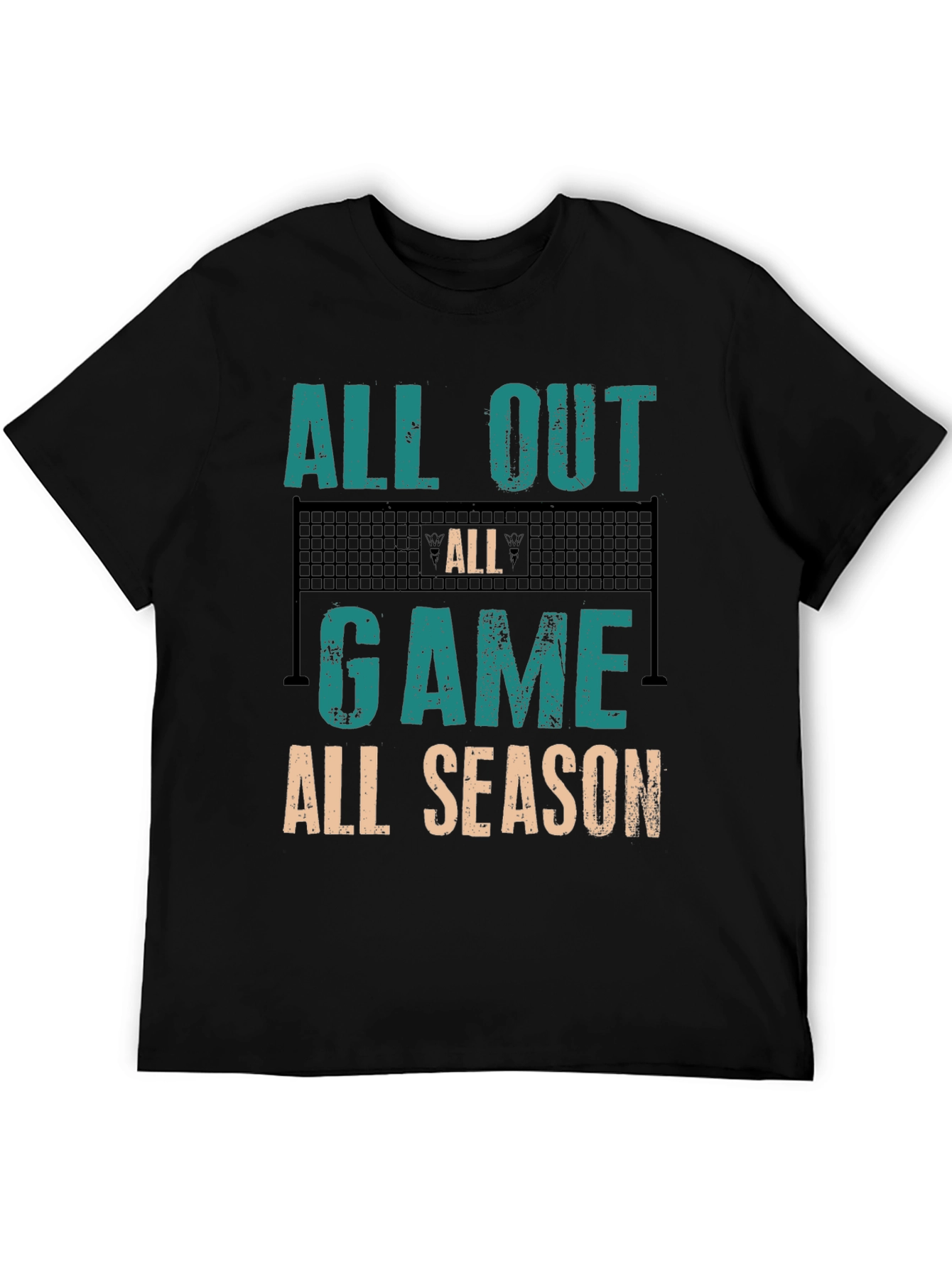 All Out Game All Season Volleyball Graphic Tee