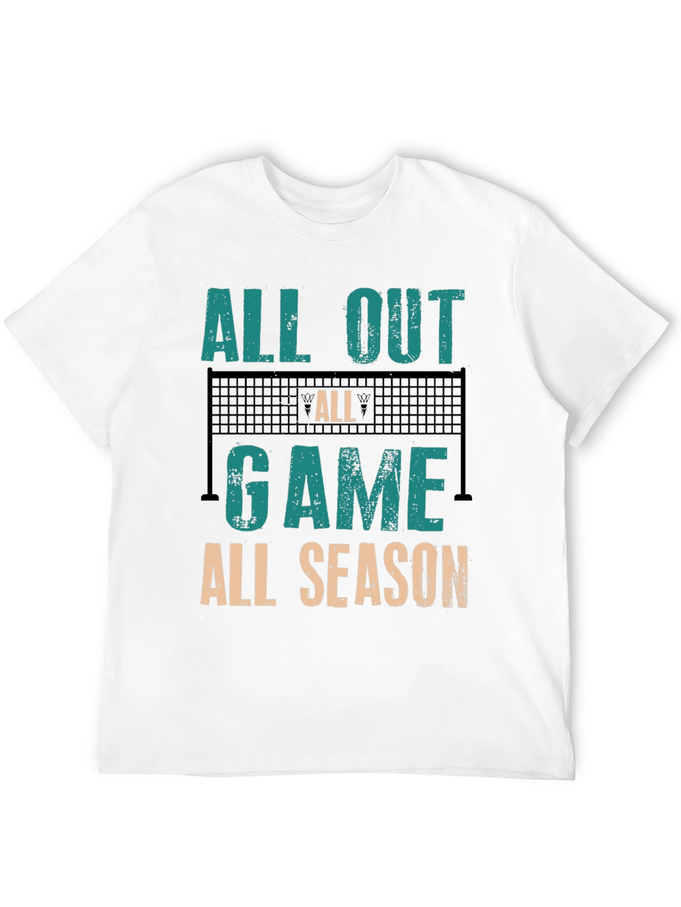 All Out Game All Season Volleyball Graphic Tee