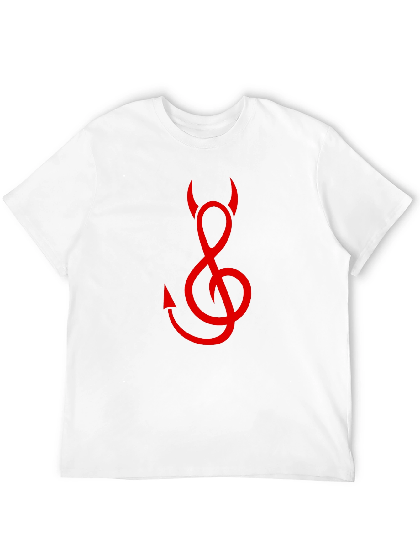 Devil Treble Clef Graphic Tee - Black Cotton